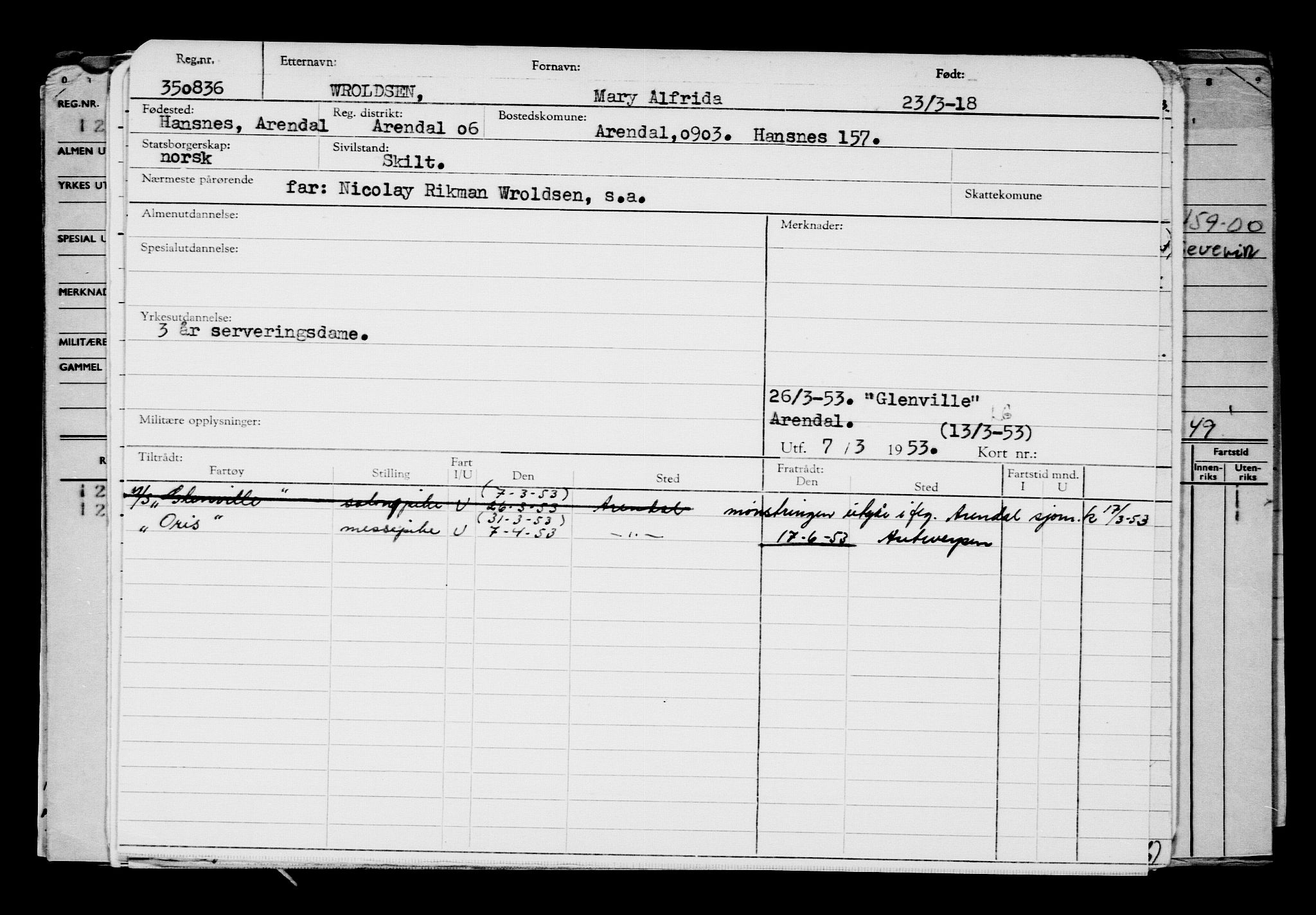 Direktoratet for sjømenn, AV/RA-S-3545/G/Gb/L0156: Hovedkort, 1918, p. 554