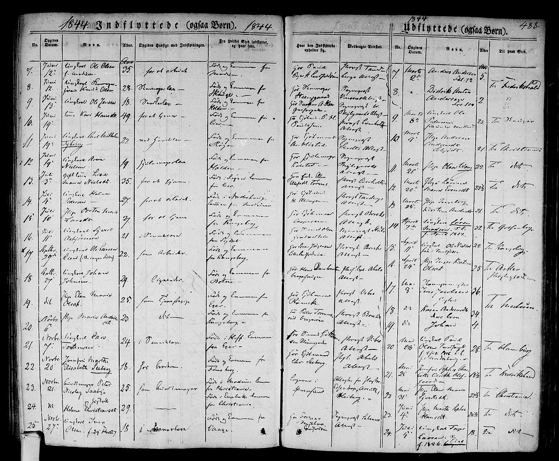 Bragernes kirkebøker, AV/SAKO-A-6/F/Fb/L0001: Parish register (official) no. II 1, 1830-1847, p. 488