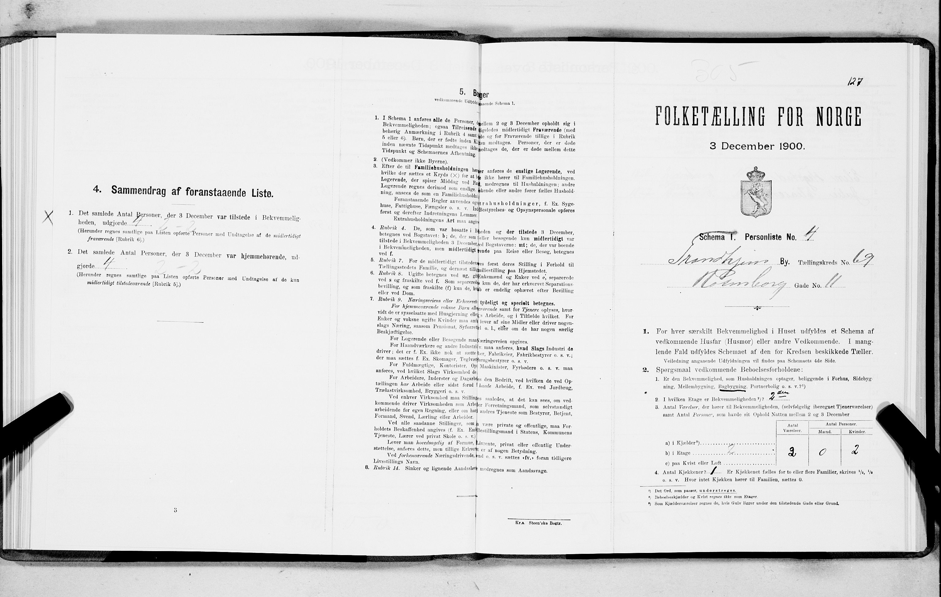 SAT, 1900 census for Trondheim, 1900, p. 12772