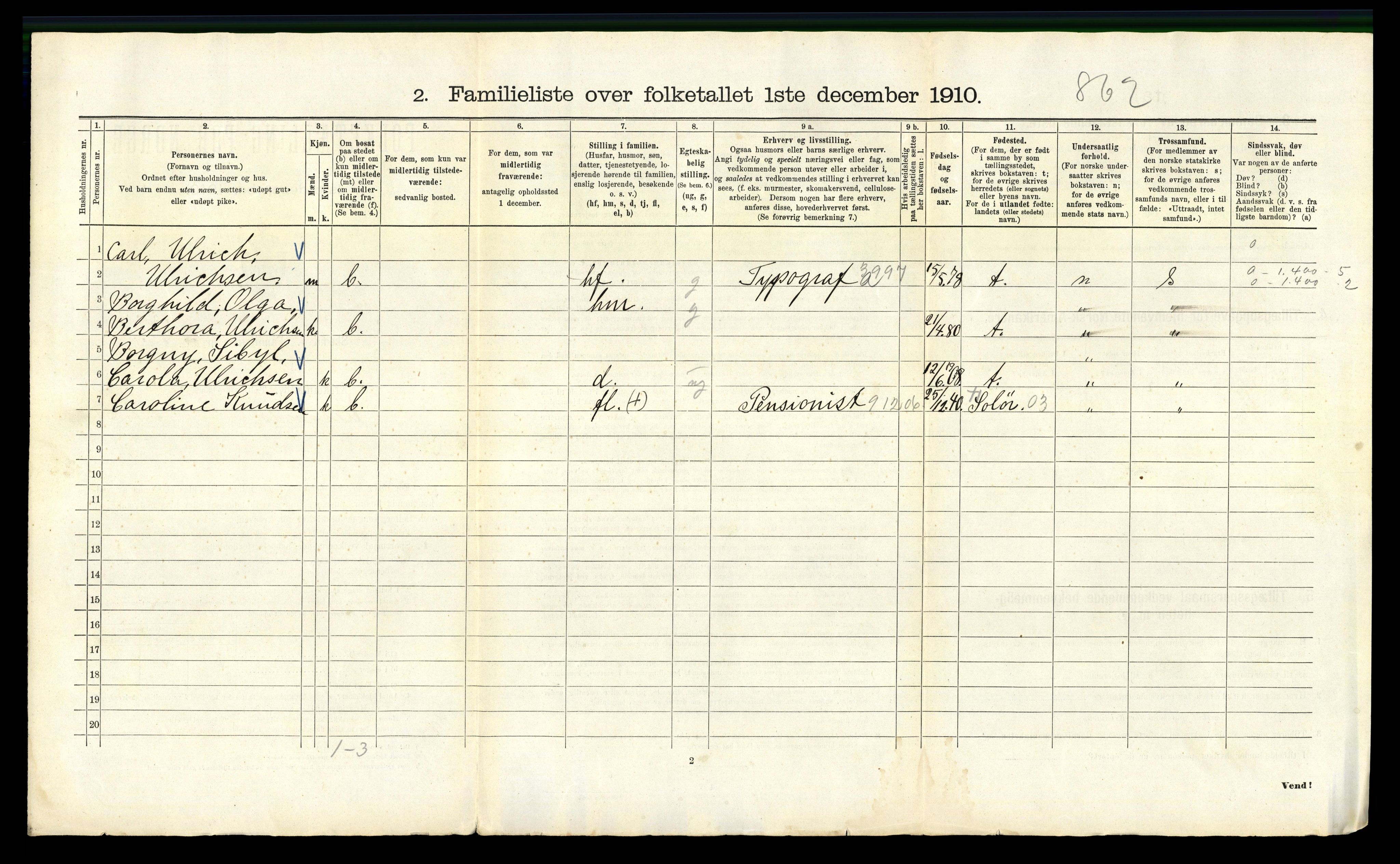 RA, 1910 census for Kristiania, 1910, p. 114124