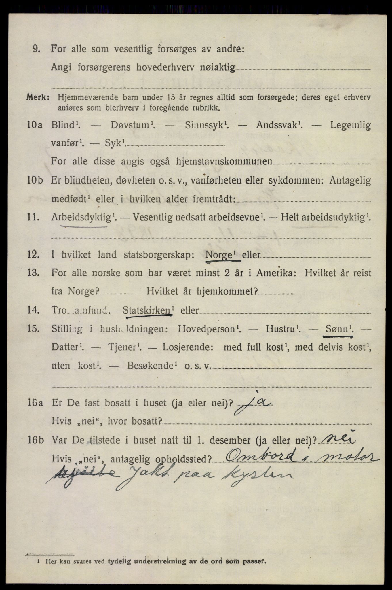 SAKO, 1920 census for Skåtøy, 1920, p. 3123