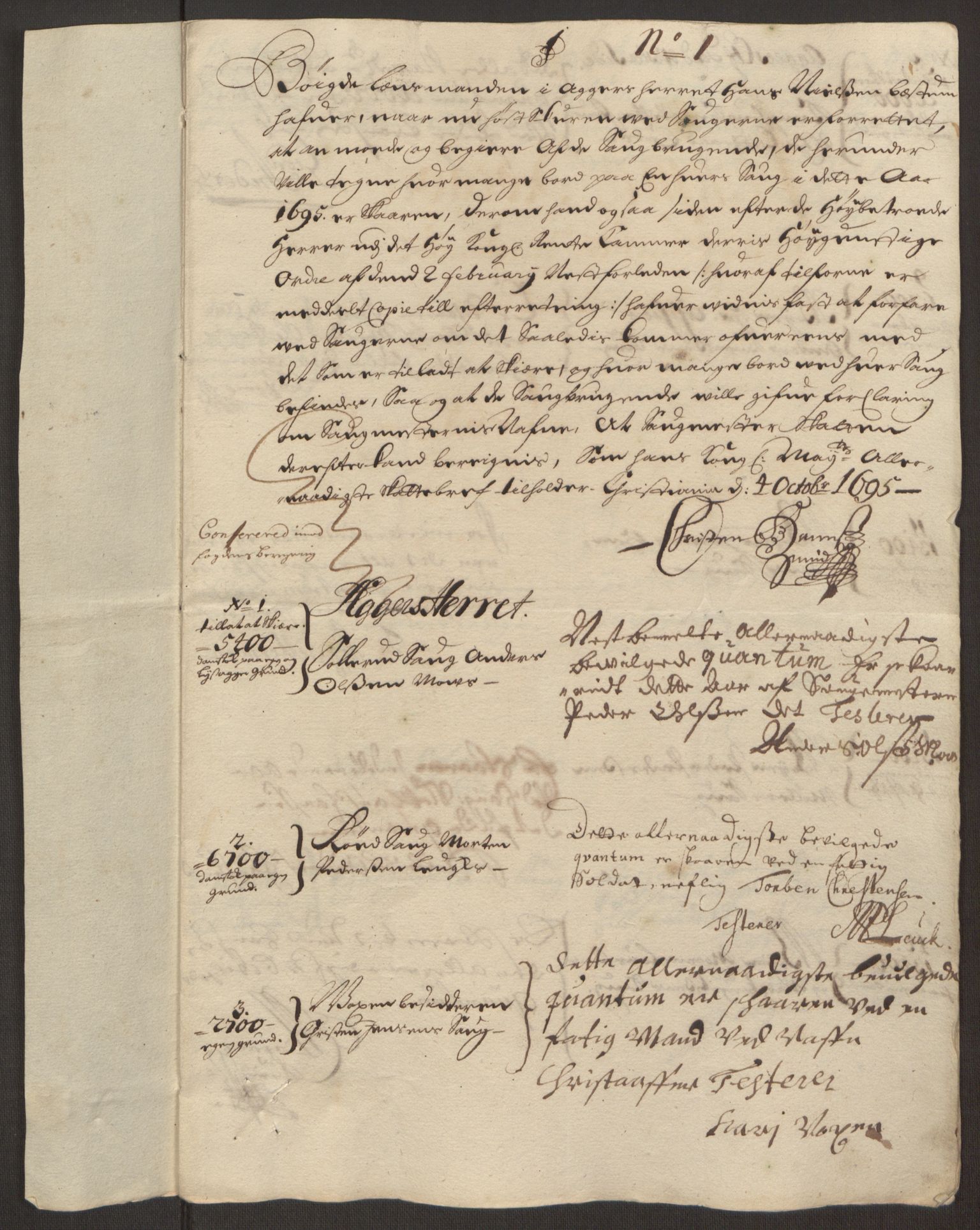 Rentekammeret inntil 1814, Reviderte regnskaper, Fogderegnskap, AV/RA-EA-4092/R10/L0439: Fogderegnskap Aker og Follo, 1695, p. 175