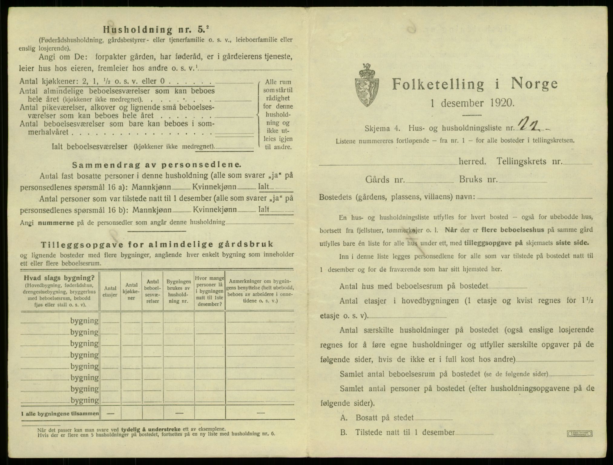 SAB, 1920 census for Ulvik, 1920, p. 21