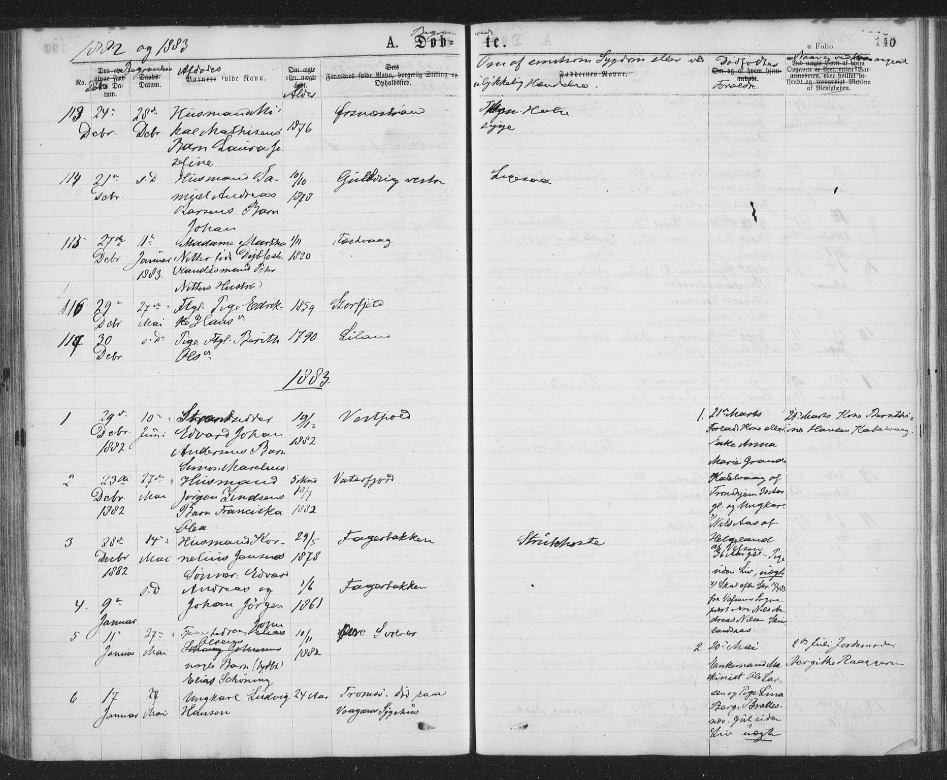 Ministerialprotokoller, klokkerbøker og fødselsregistre - Nordland, SAT/A-1459/874/L1058: Parish register (official) no. 874A02, 1878-1883, p. 140