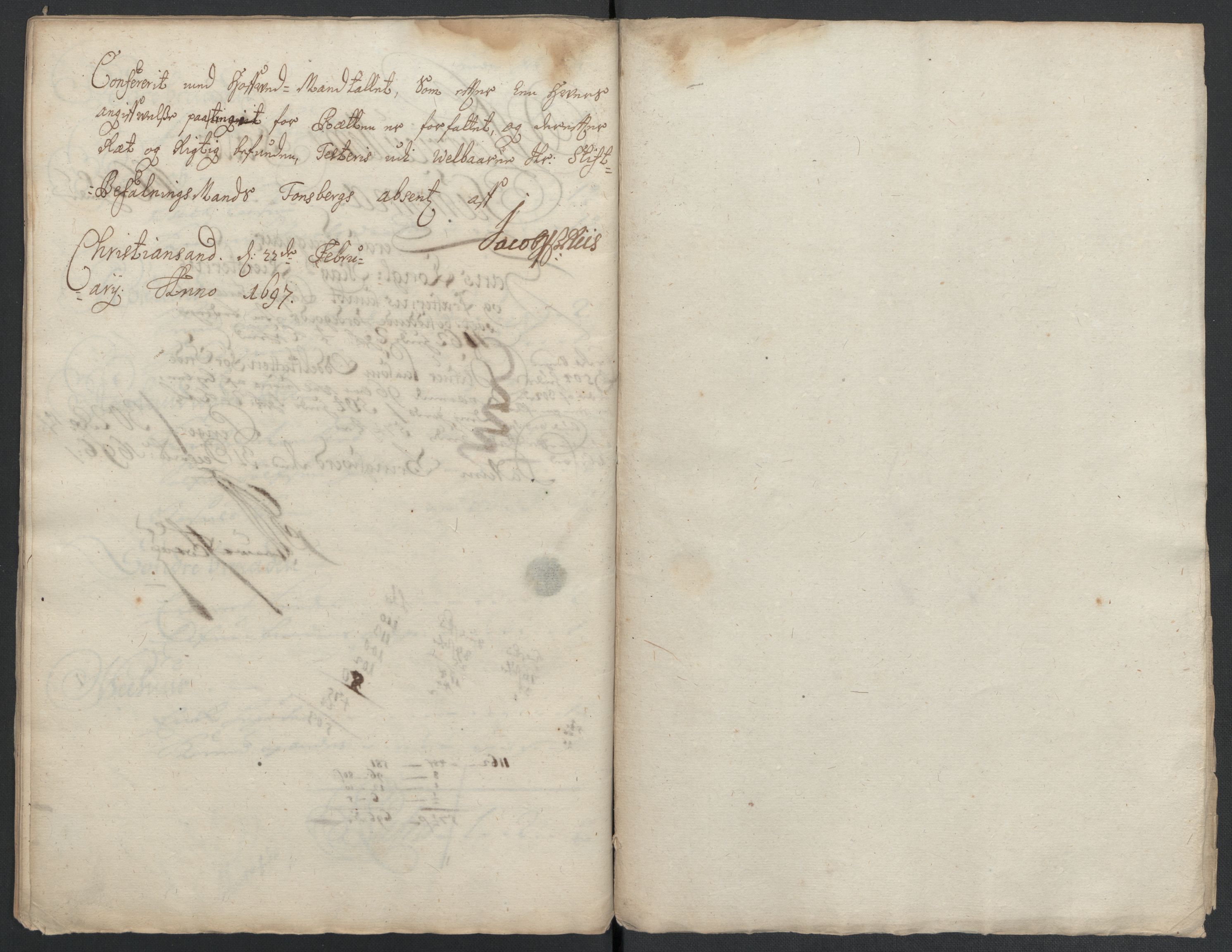 Rentekammeret inntil 1814, Reviderte regnskaper, Fogderegnskap, RA/EA-4092/R39/L2313: Fogderegnskap Nedenes, 1696-1697, p. 107