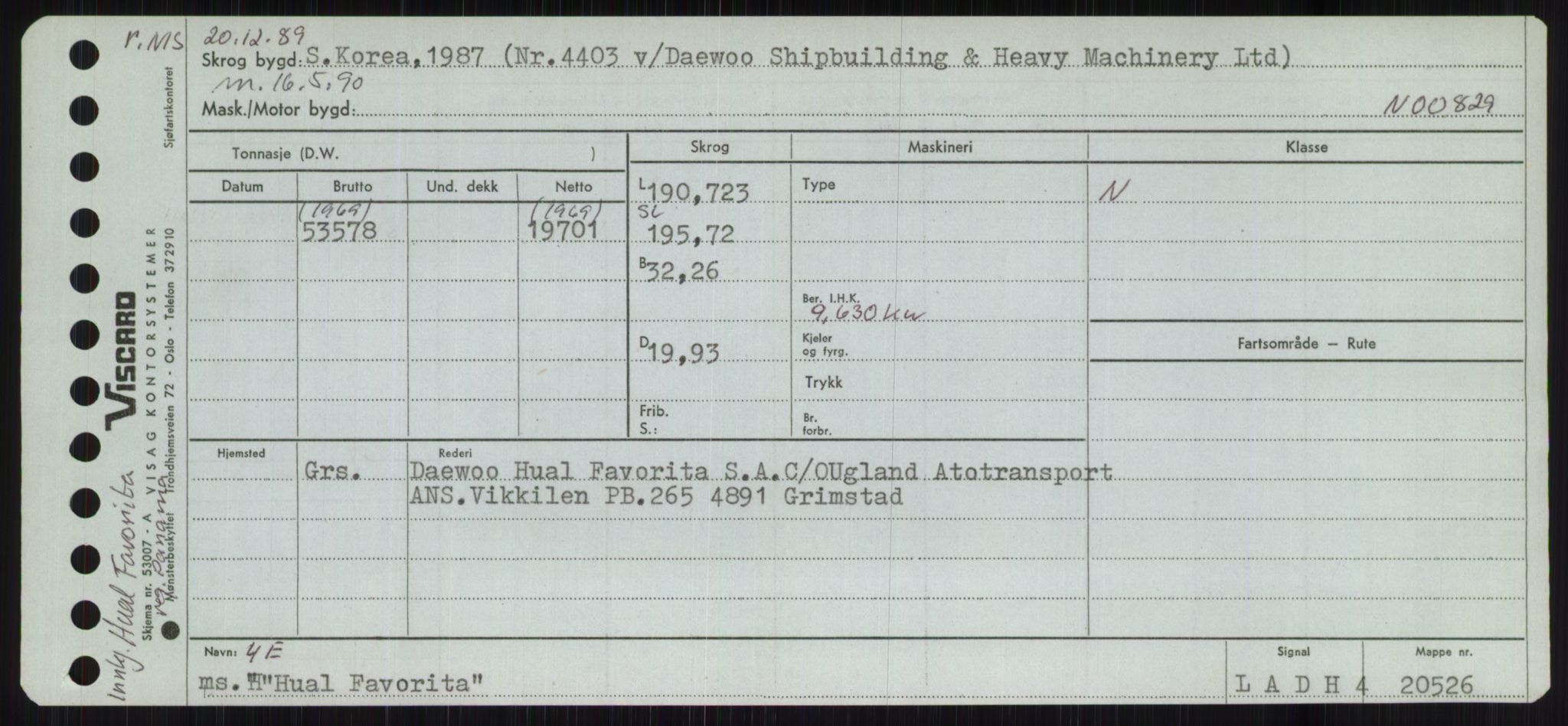 Sjøfartsdirektoratet med forløpere, Skipsmålingen, RA/S-1627/H/Ha/L0003/0001: Fartøy, Hilm-Mar / Fartøy, Hilm-Kol, p. 99