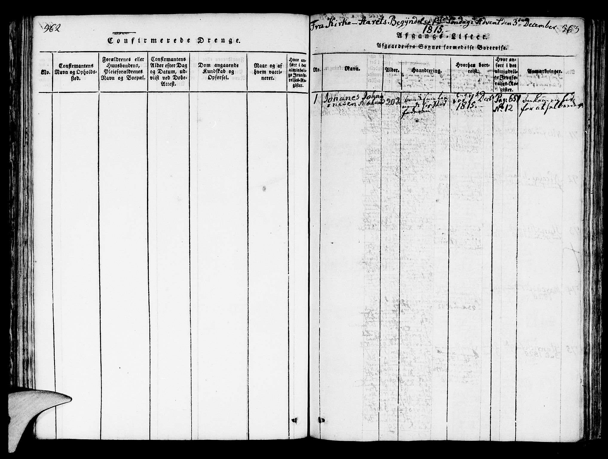 Korskirken sokneprestembete, AV/SAB-A-76101/H/Hab: Parish register (copy) no. A 1b, 1815-1821, p. 562-563