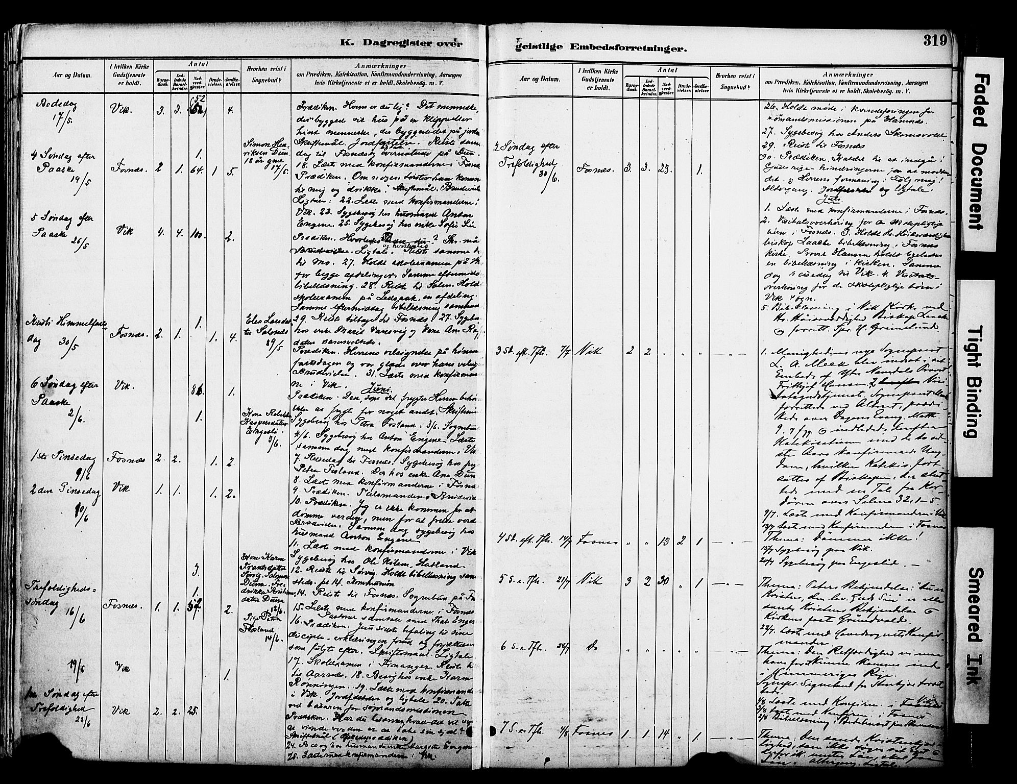 Ministerialprotokoller, klokkerbøker og fødselsregistre - Nord-Trøndelag, AV/SAT-A-1458/774/L0628: Parish register (official) no. 774A02, 1887-1903, p. 319