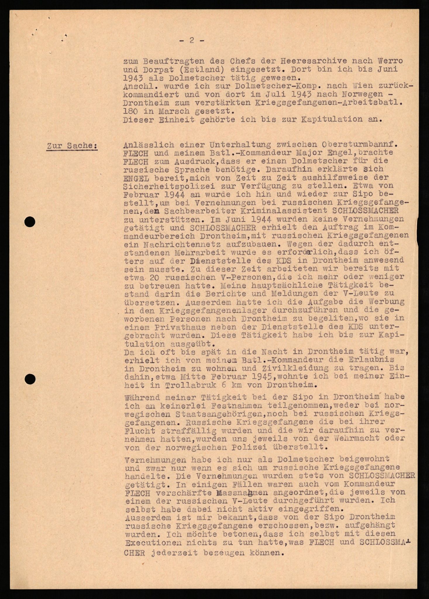 Forsvaret, Forsvarets overkommando II, AV/RA-RAFA-3915/D/Db/L0025: CI Questionaires. Tyske okkupasjonsstyrker i Norge. Tyskere., 1945-1946, p. 325