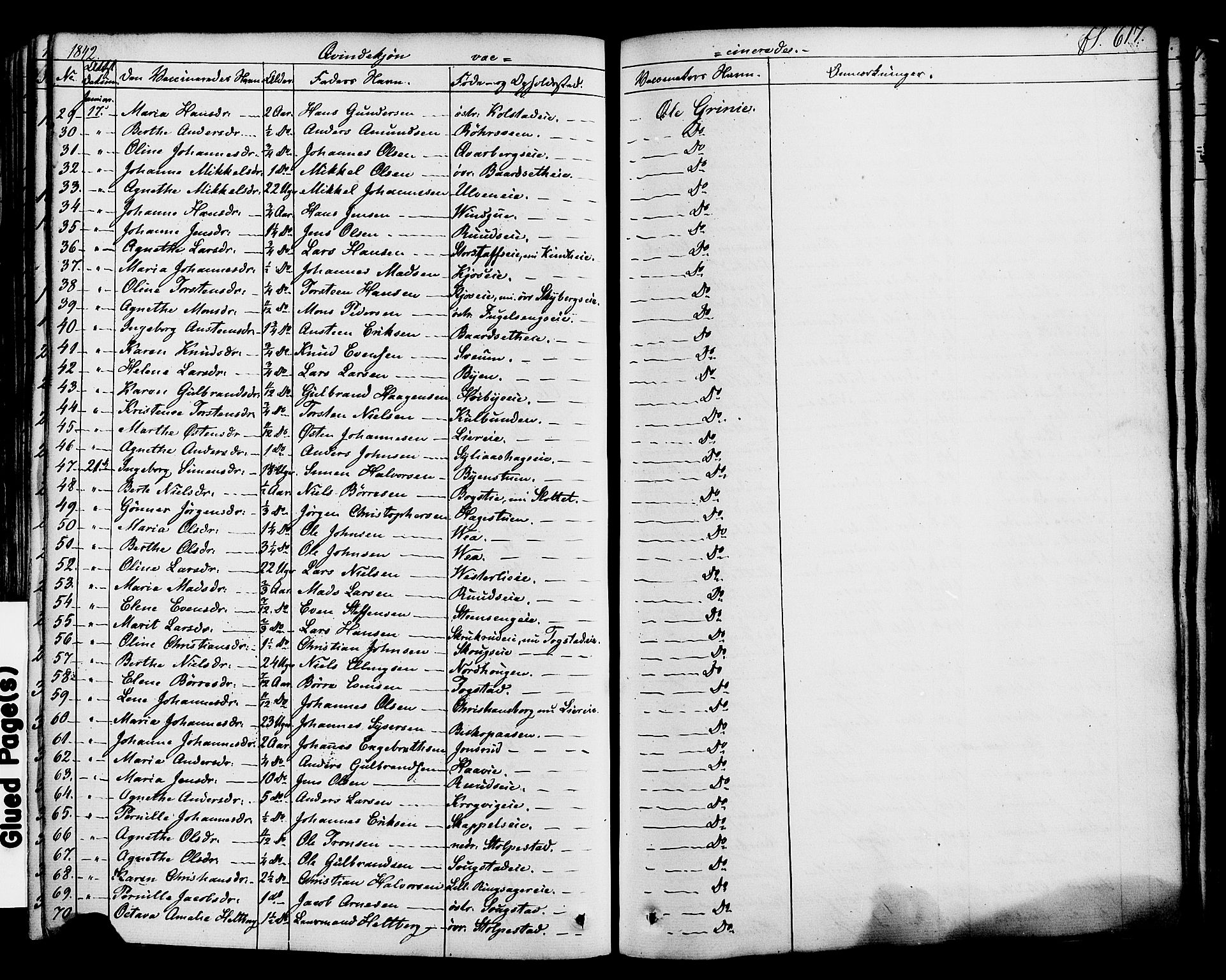 Ringsaker prestekontor, AV/SAH-PREST-014/K/Ka/L0008: Parish register (official) no. 8, 1837-1850, p. 617