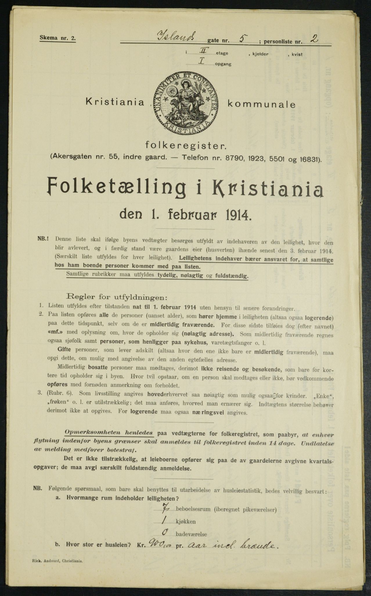 OBA, Municipal Census 1914 for Kristiania, 1914, p. 44506