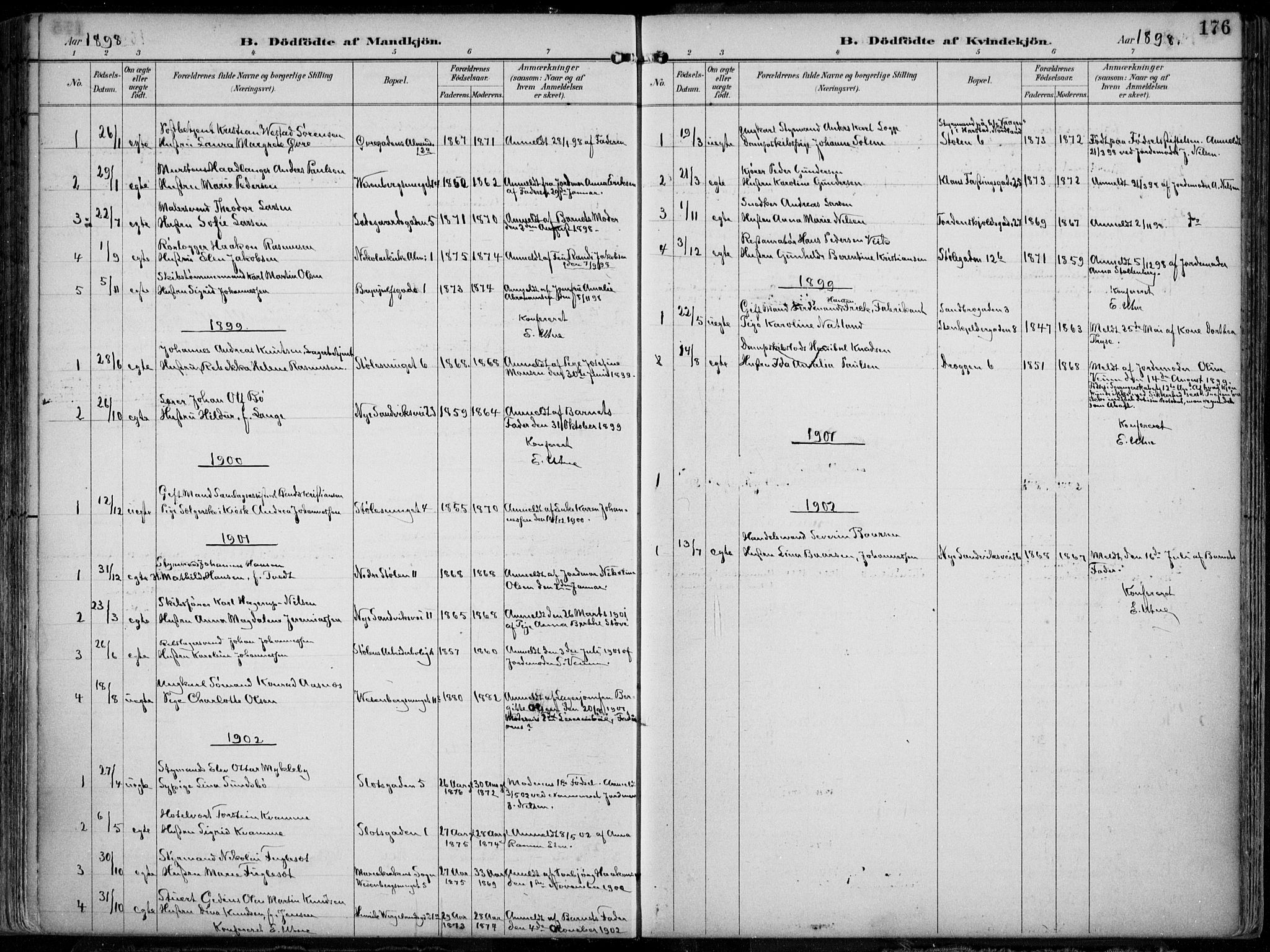 Mariakirken Sokneprestembete, SAB/A-76901/H/Hab/L0005: Parish register (copy) no. A 5, 1893-1913, p. 176