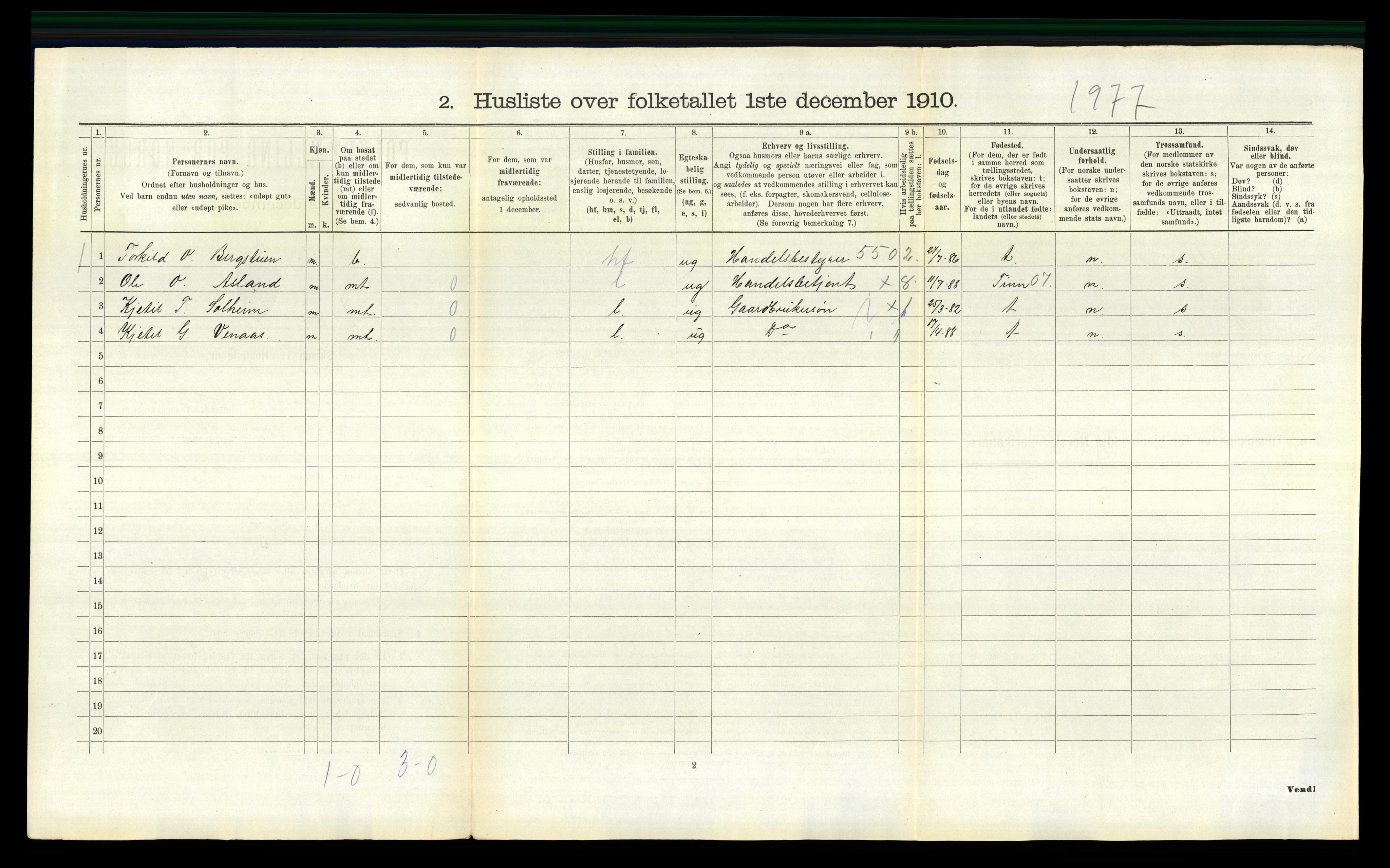 RA, 1910 census for Hjartdal, 1910, p. 791