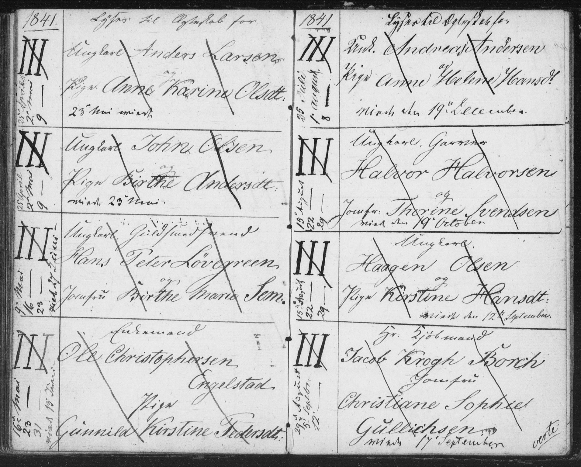 Bragernes kirkebøker, AV/SAKO-A-6/H/Ha/L0002: Banns register no. 2, 1832-1846