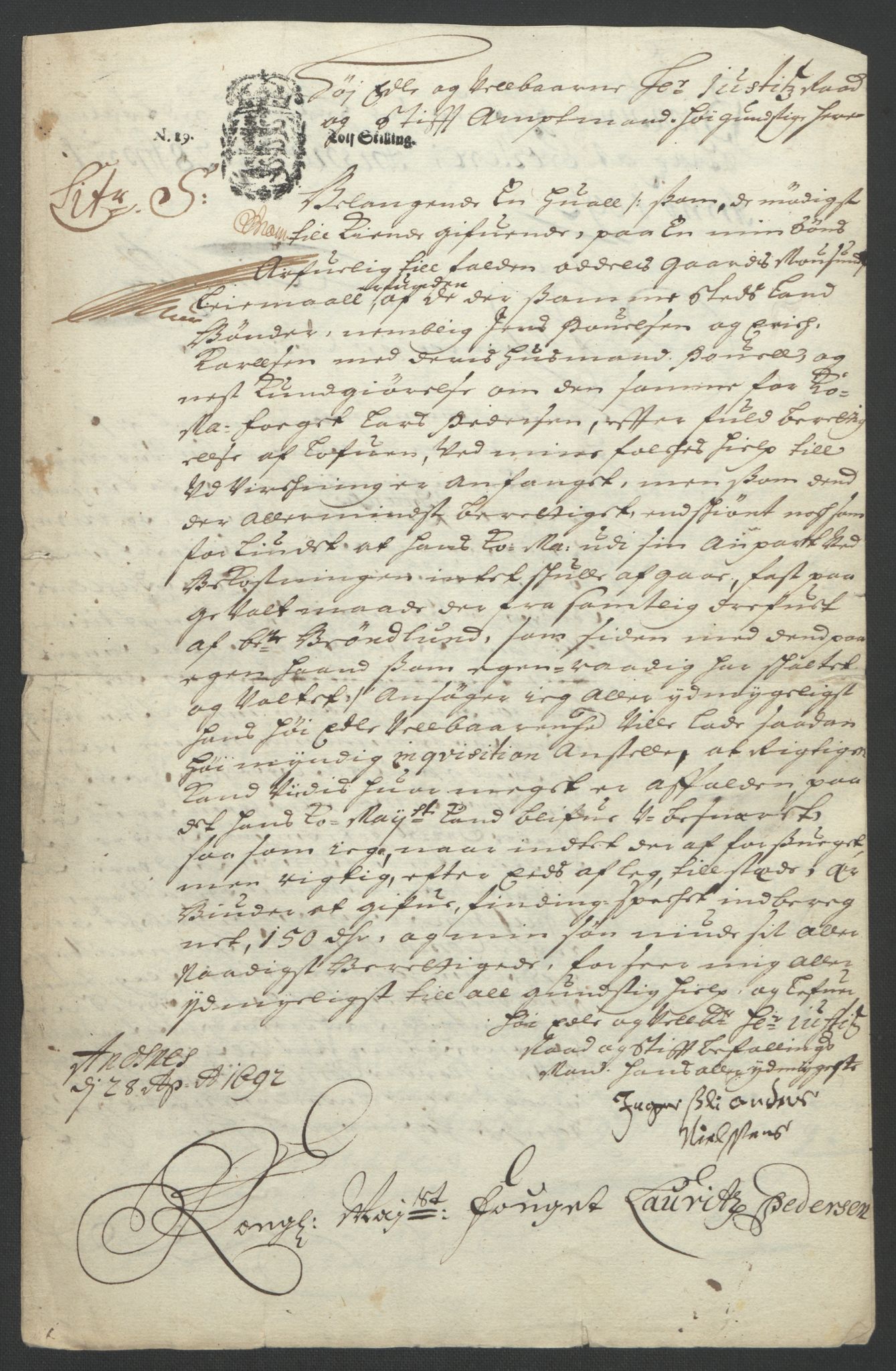 Rentekammeret inntil 1814, Reviderte regnskaper, Fogderegnskap, RA/EA-4092/R57/L3849: Fogderegnskap Fosen, 1692-1693, p. 251