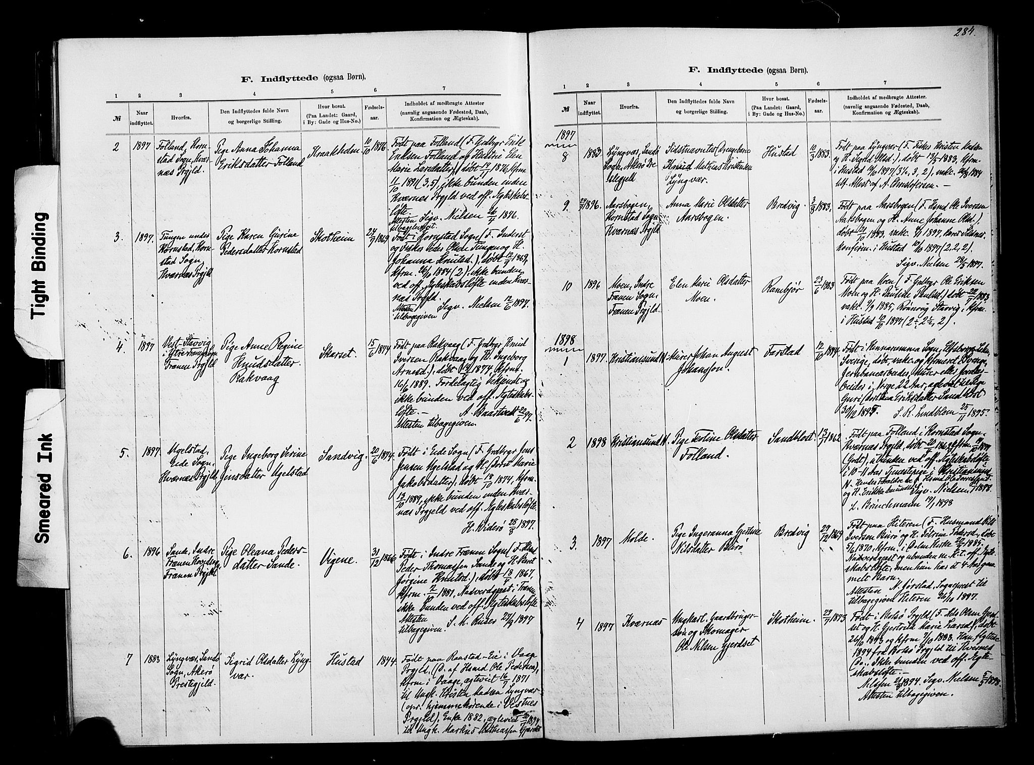 Ministerialprotokoller, klokkerbøker og fødselsregistre - Møre og Romsdal, AV/SAT-A-1454/567/L0778: Parish register (official) no. 567A01, 1881-1903, p. 284