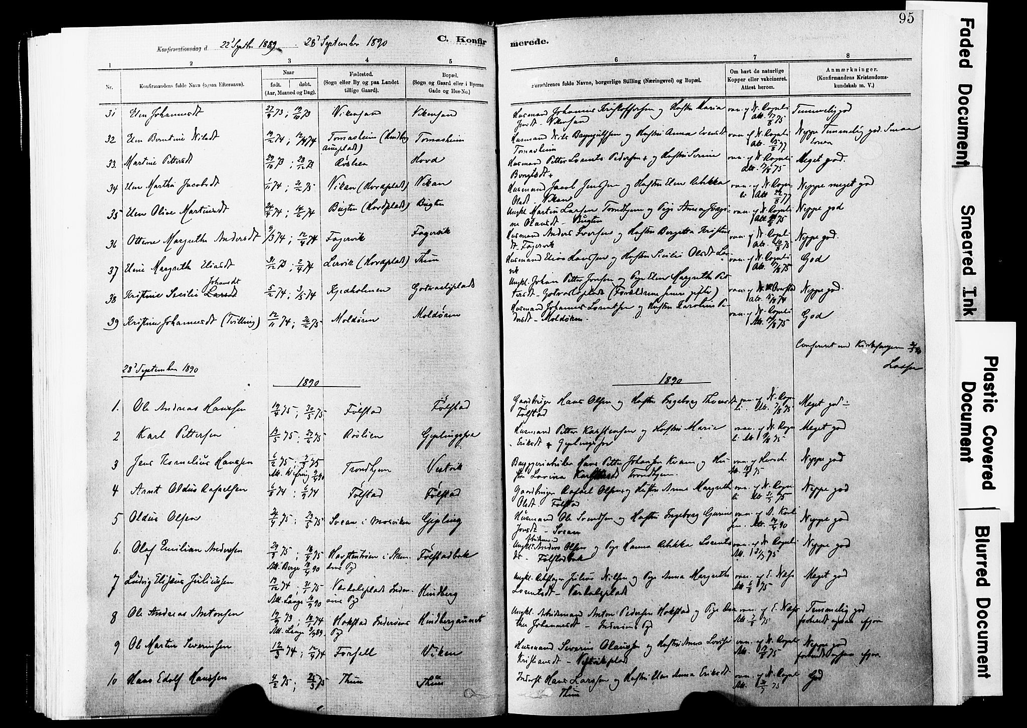 Ministerialprotokoller, klokkerbøker og fødselsregistre - Nord-Trøndelag, SAT/A-1458/744/L0420: Parish register (official) no. 744A04, 1882-1904, p. 95