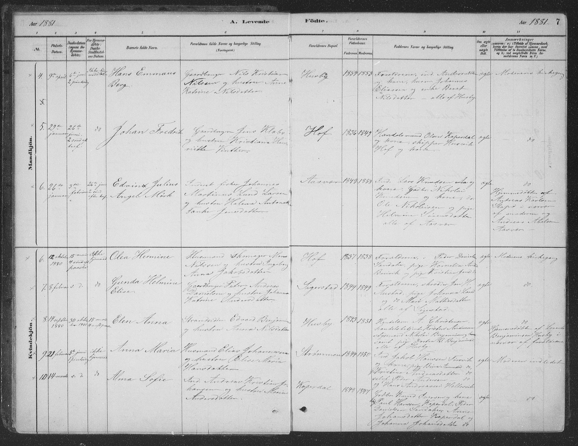 Ministerialprotokoller, klokkerbøker og fødselsregistre - Nordland, AV/SAT-A-1459/835/L0532: Parish register (copy) no. 835C04, 1880-1905, p. 7