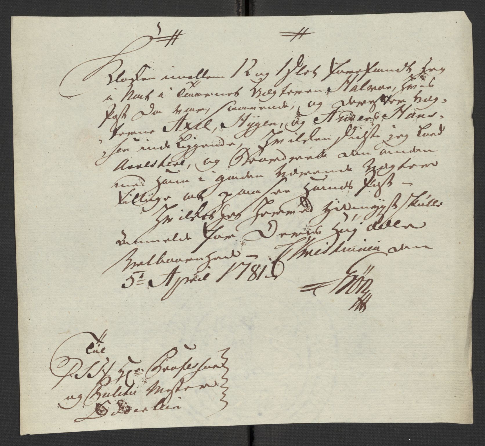 Oslo politidistrikt, AV/SAO-A-10085/D/Da/L0003: Innkomne brev, pro memoria m.v., 1781, p. 274