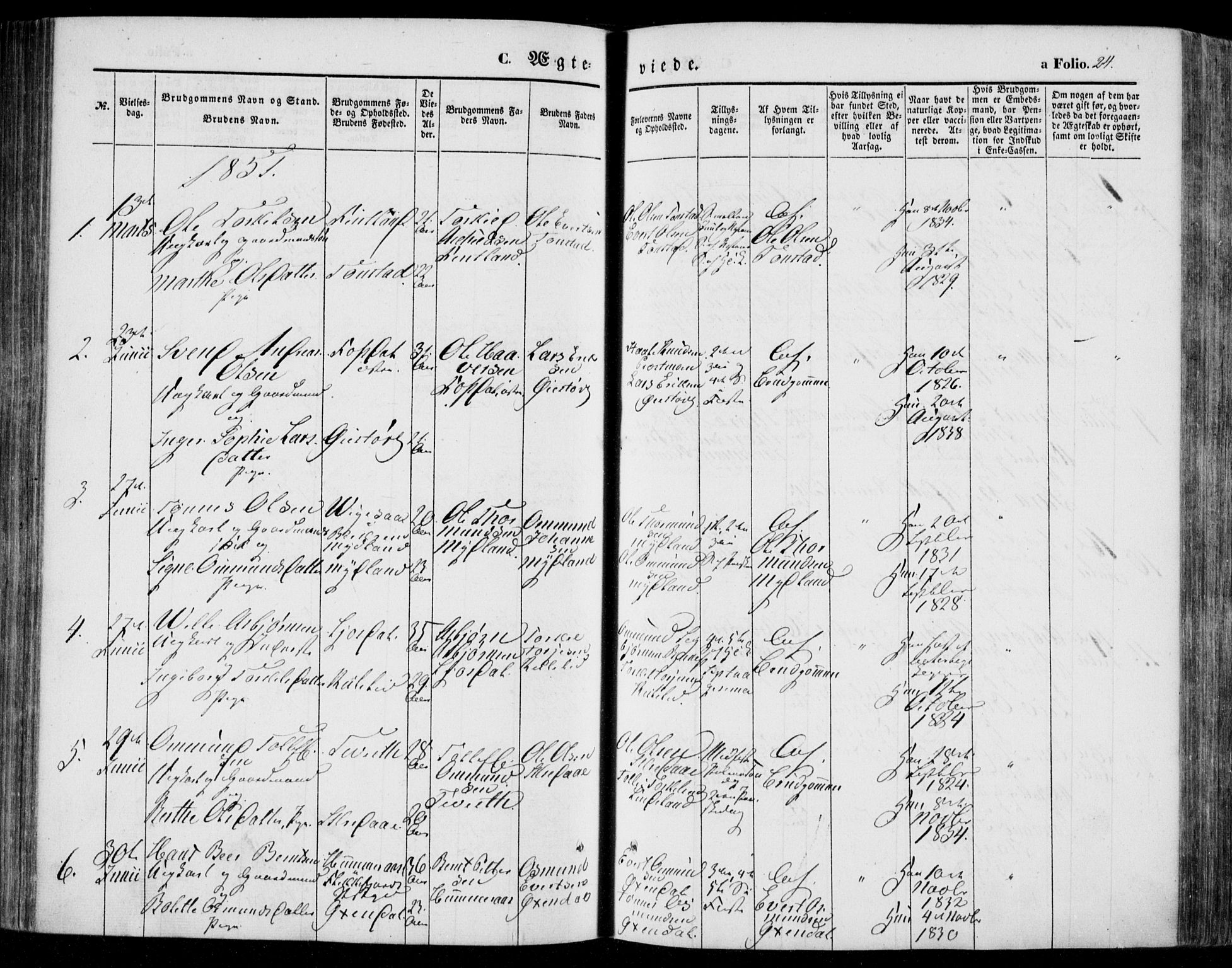 Bakke sokneprestkontor, SAK/1111-0002/F/Fa/Faa/L0005: Parish register (official) no. A 5, 1847-1855, p. 24