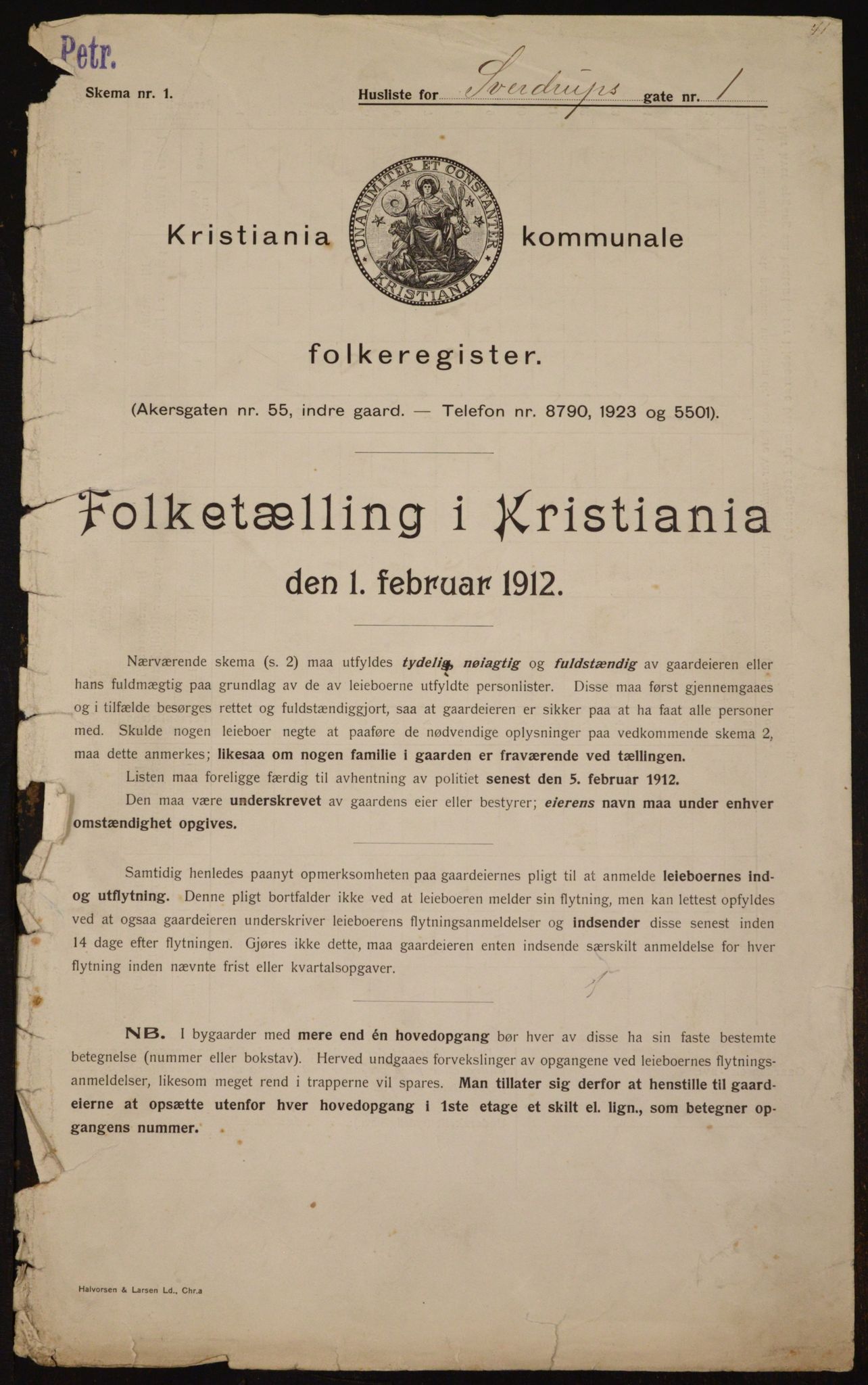 OBA, Municipal Census 1912 for Kristiania, 1912, p. 104856