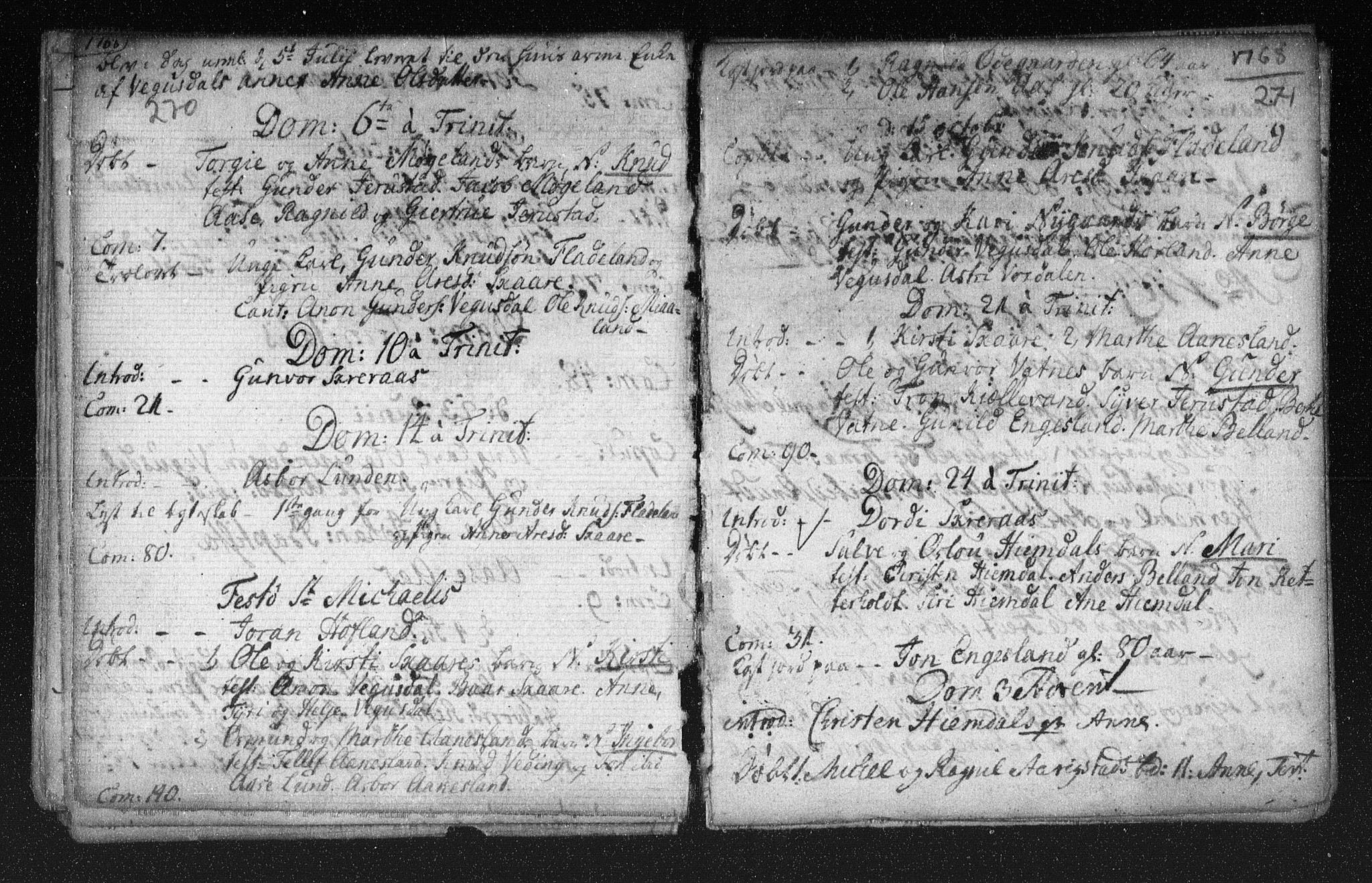 Herefoss sokneprestkontor, AV/SAK-1111-0019/F/Fa/Fab/L0001: Parish register (official) no. A 1, 1704-1779, p. 270-271