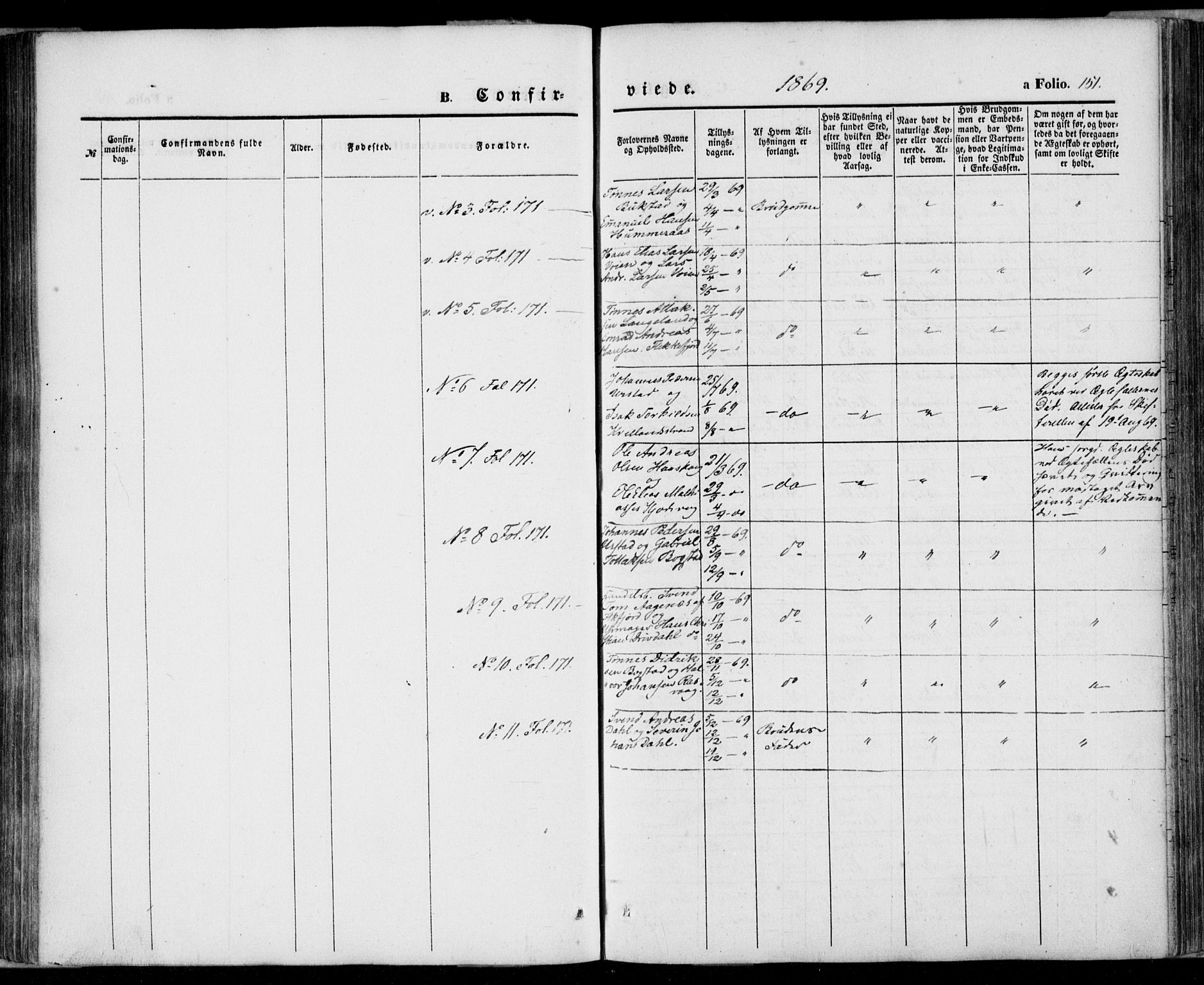 Flekkefjord sokneprestkontor, AV/SAK-1111-0012/F/Fa/Fab/L0004: Parish register (official) no. A 4, 1850-1875, p. 151