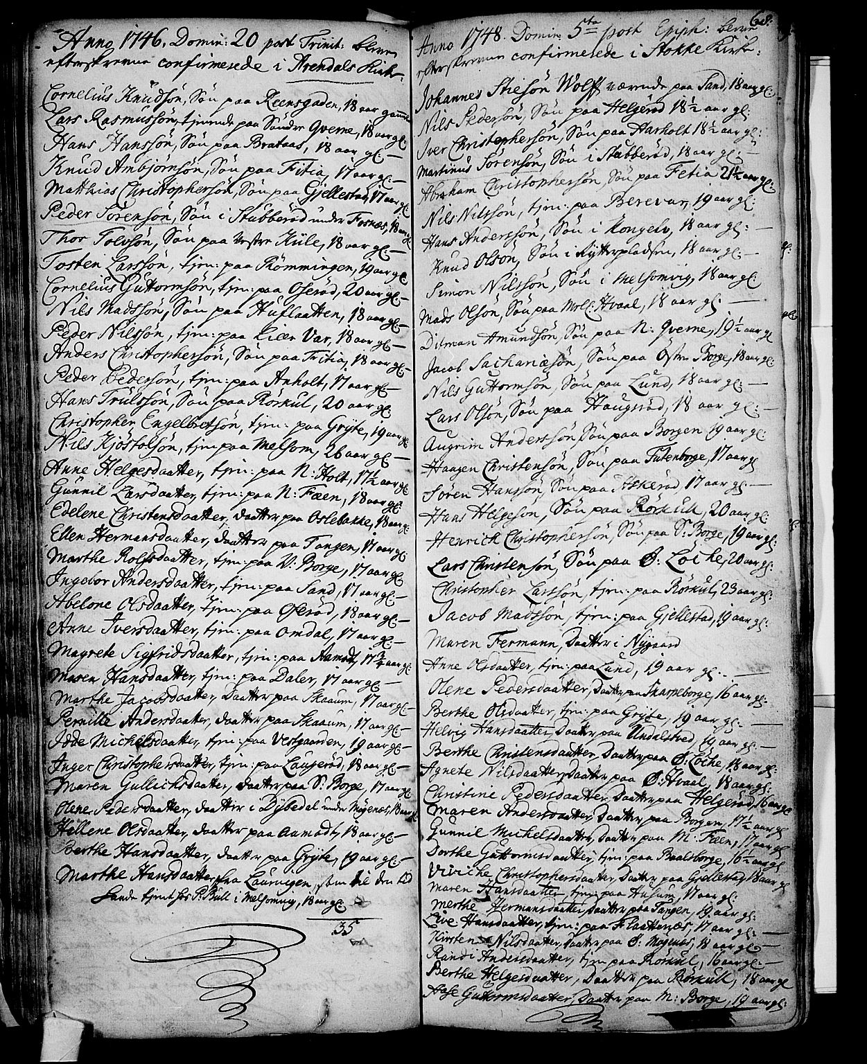 Stokke kirkebøker, AV/SAKO-A-320/F/Fa/L0002: Parish register (official) no. I 2, 1732-1770, p. 68