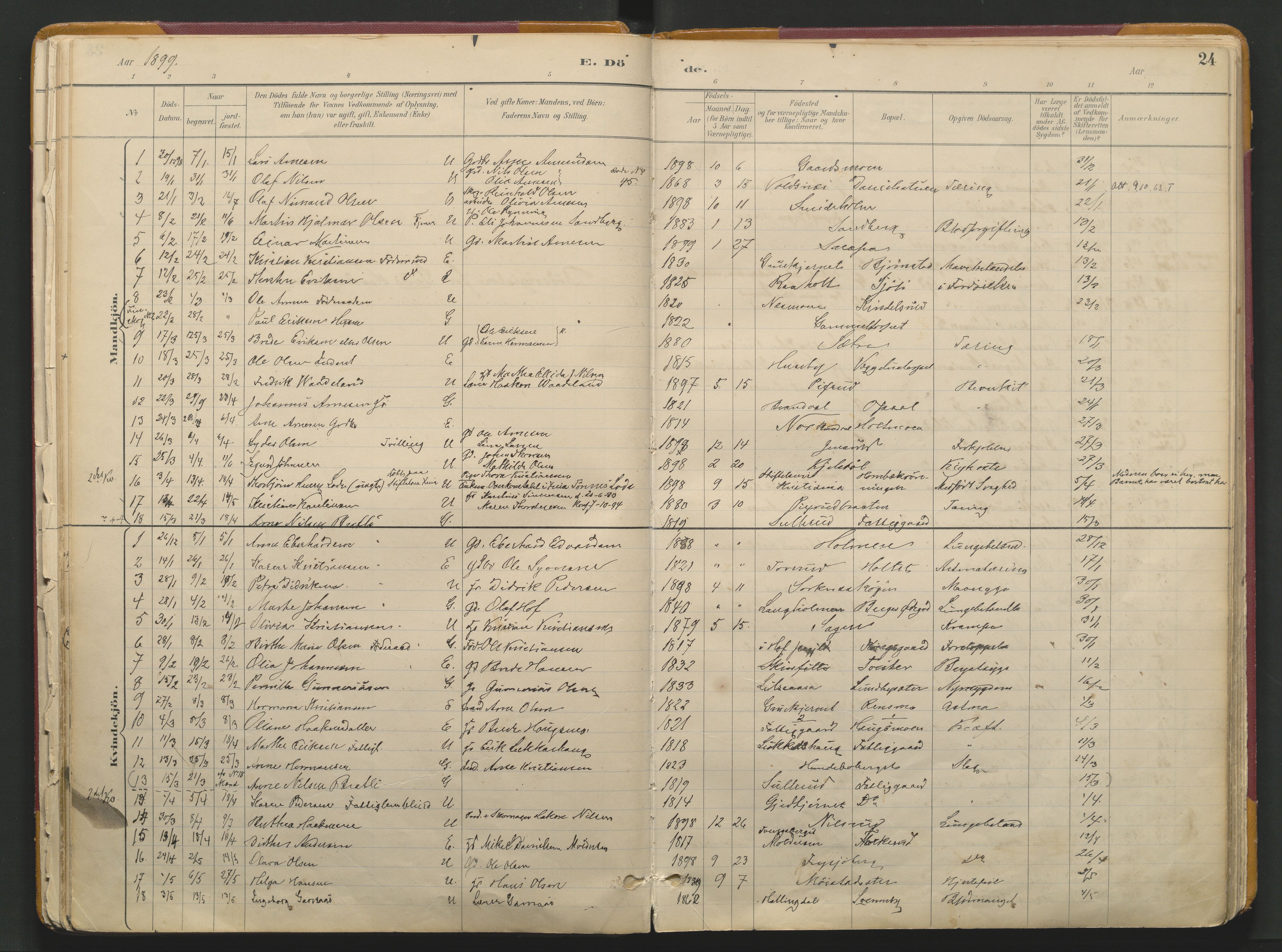 Grue prestekontor, SAH/PREST-036/H/Ha/Haa/L0017: Parish register (official) no. 17, 1892-1936, p. 24