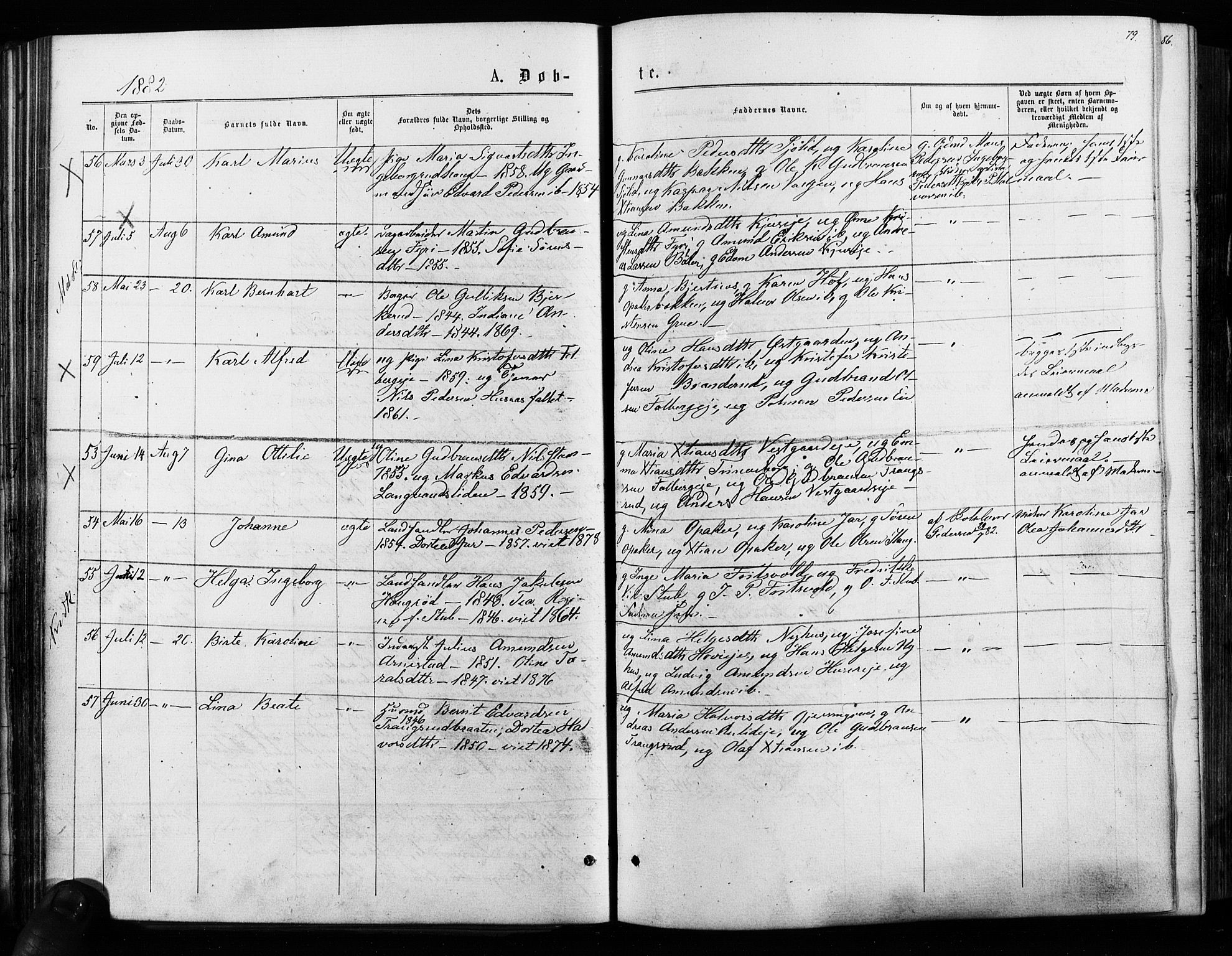 Nes prestekontor Kirkebøker, AV/SAO-A-10410/F/Fa/L0009: Parish register (official) no. I 9, 1875-1882, p. 79