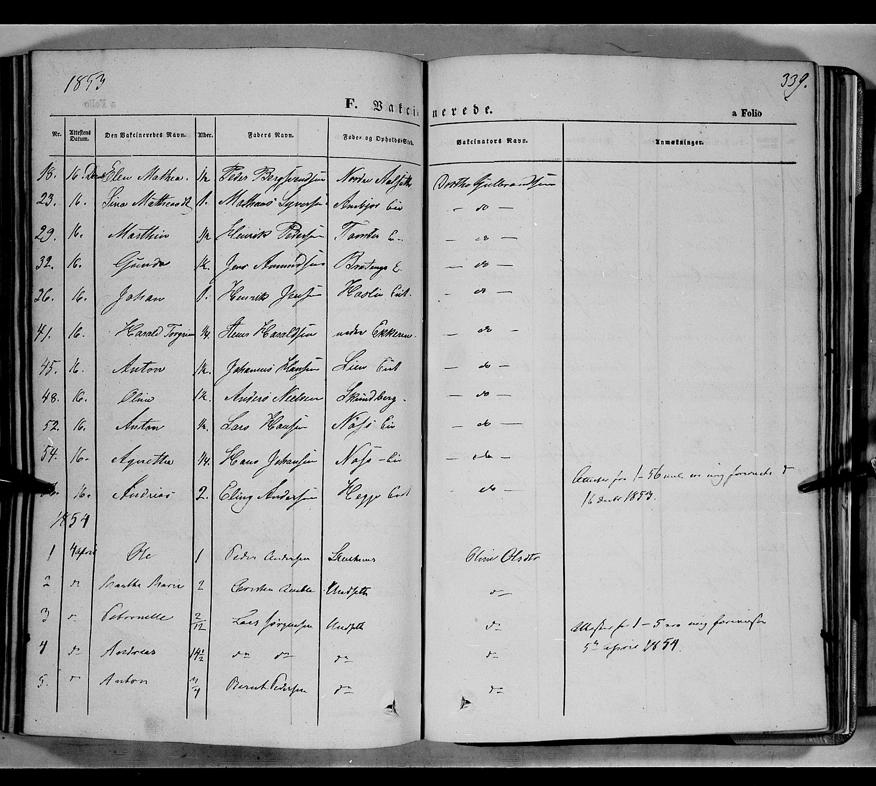 Biri prestekontor, AV/SAH-PREST-096/H/Ha/Haa/L0005: Parish register (official) no. 5, 1843-1854, p. 339