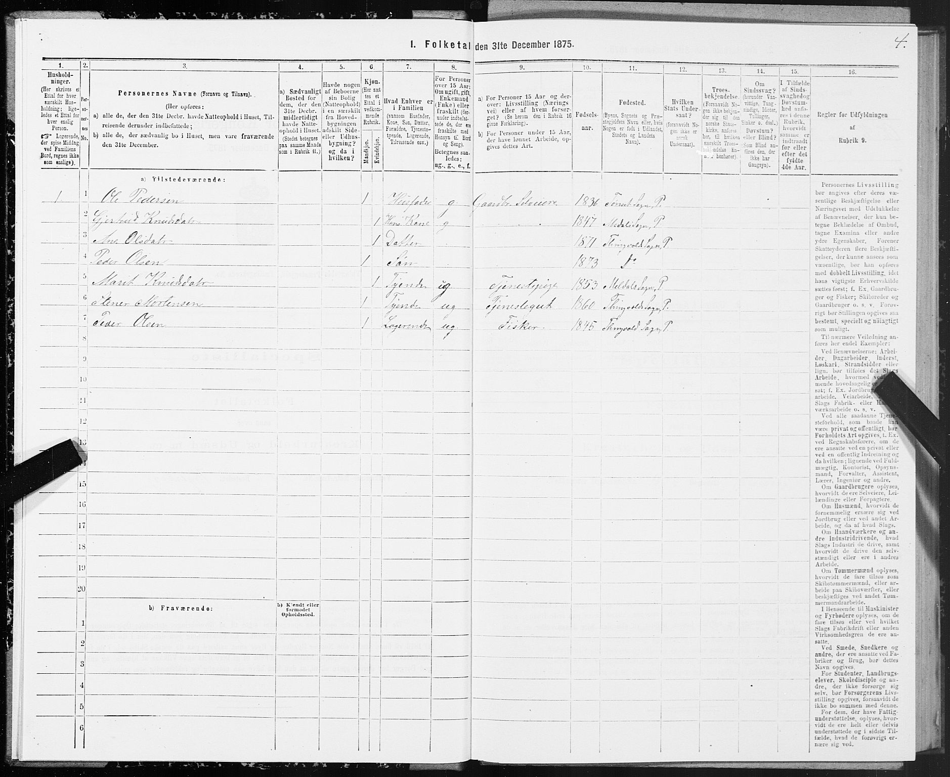 SAT, 1875 census for 1560P Tingvoll, 1875, p. 3004