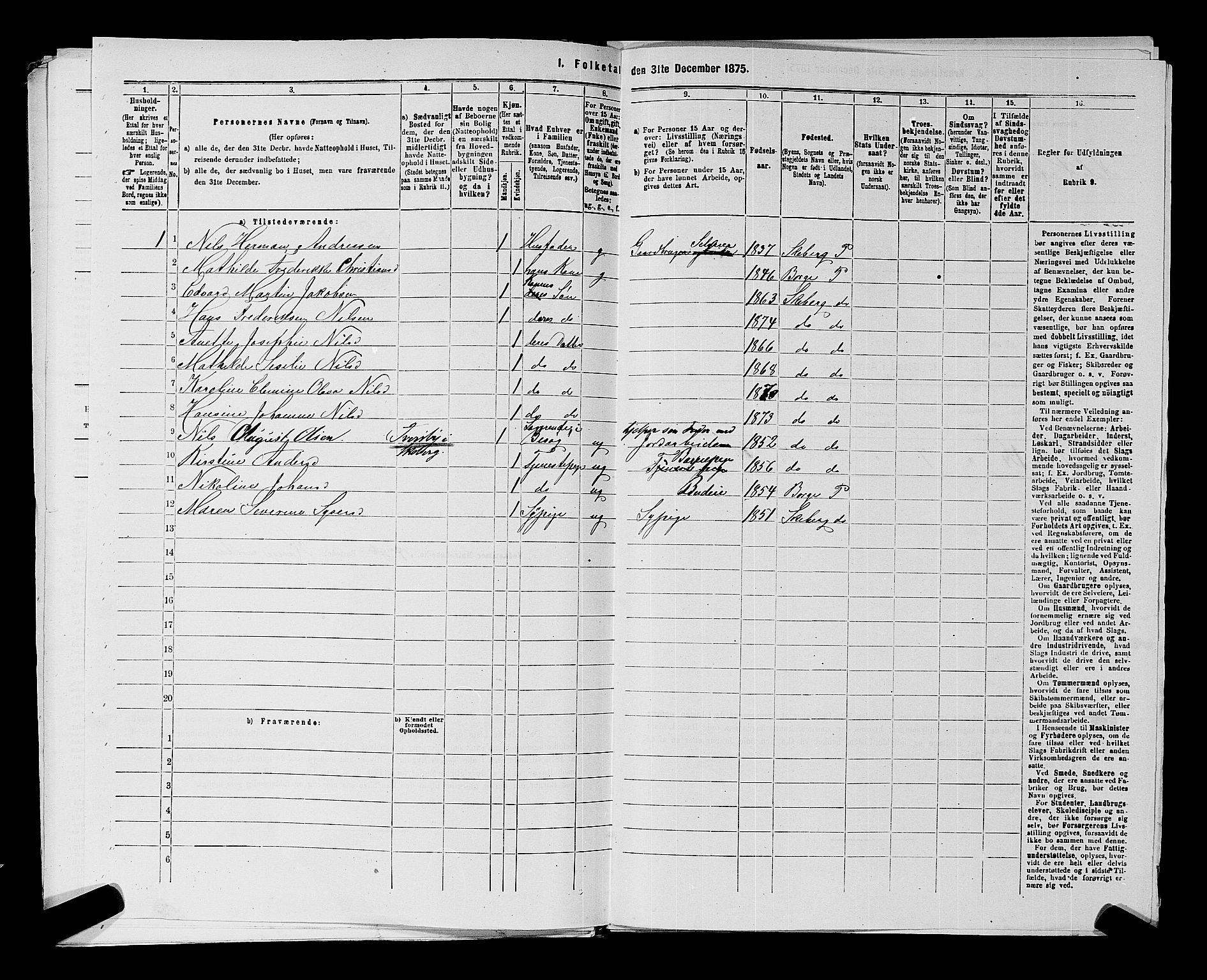 RA, 1875 census for 0115P Skjeberg, 1875, p. 366