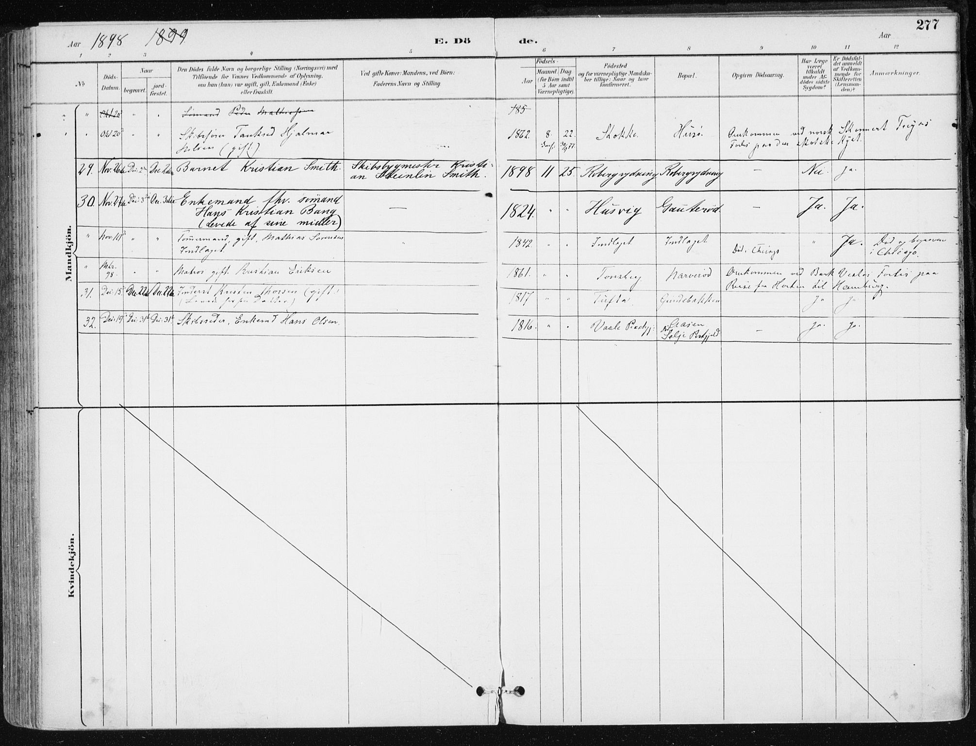 Sem kirkebøker, AV/SAKO-A-5/F/Fb/L0005: Parish register (official) no. II 5, 1892-1904, p. 277