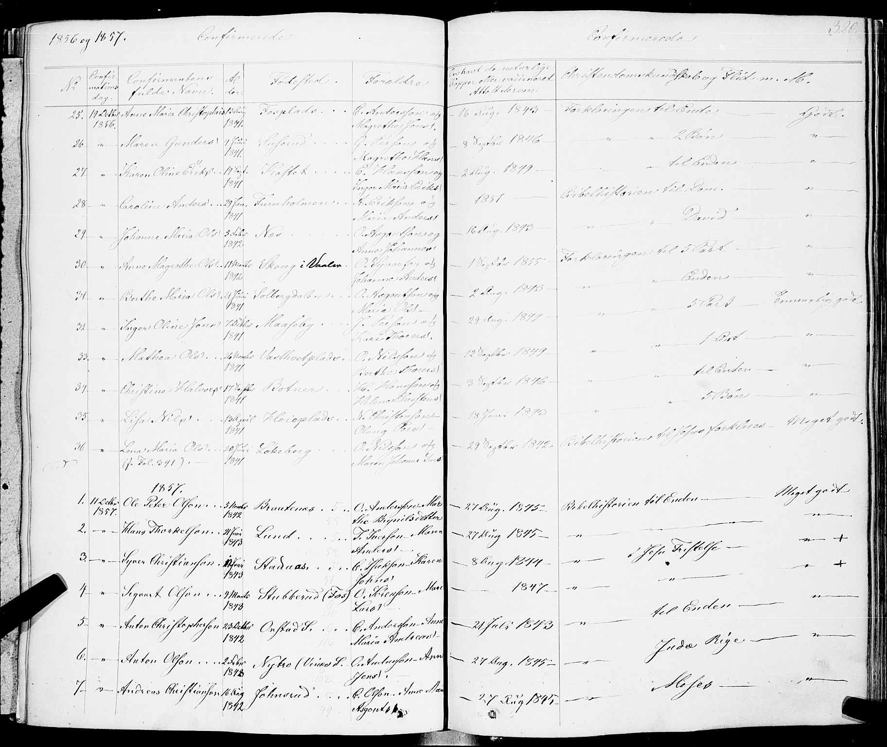 Skiptvet prestekontor Kirkebøker, AV/SAO-A-20009/F/Fa/L0006: Parish register (official) no. 6, 1839-1860, p. 320