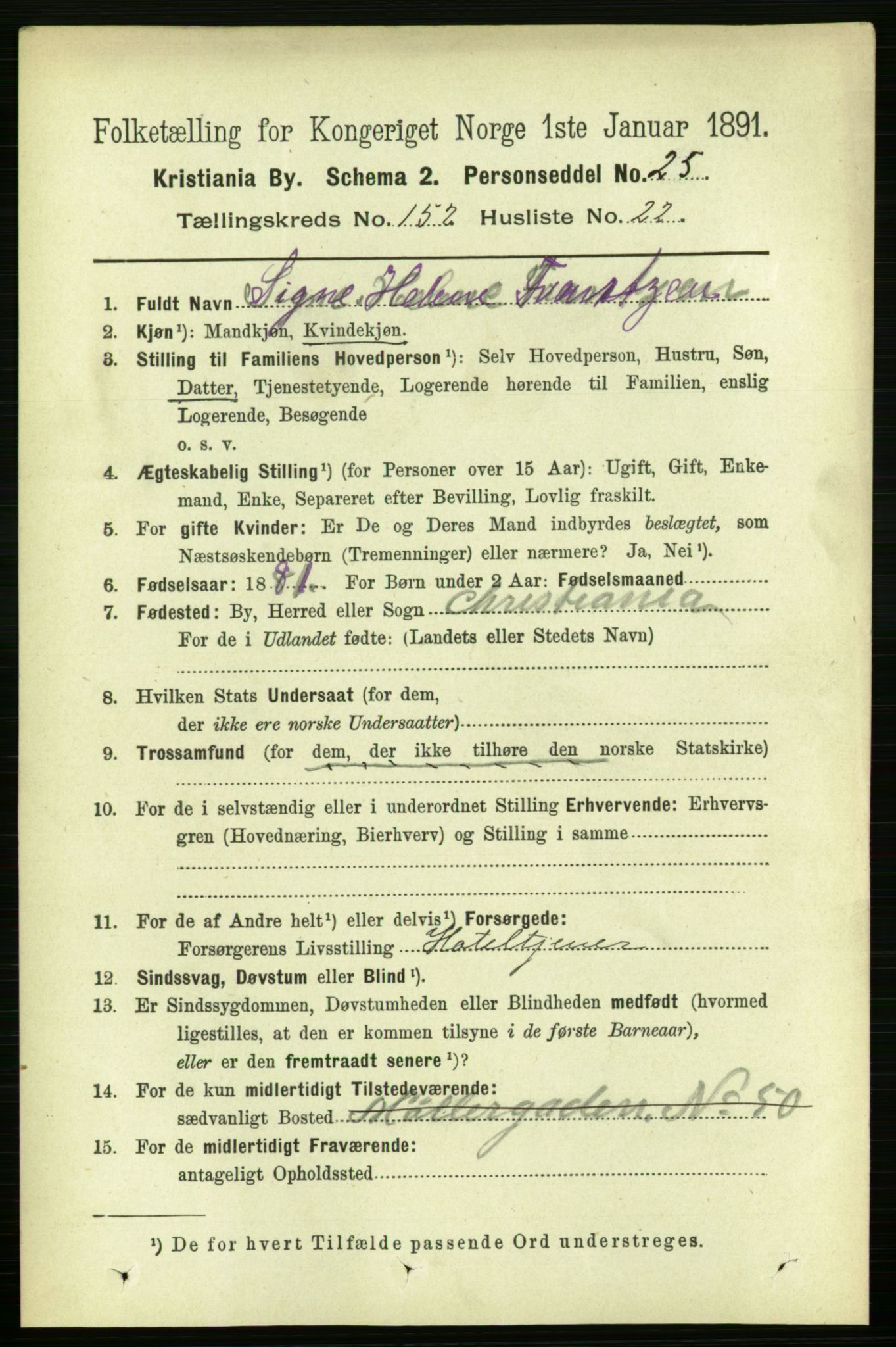 RA, 1891 census for 0301 Kristiania, 1891, p. 85867