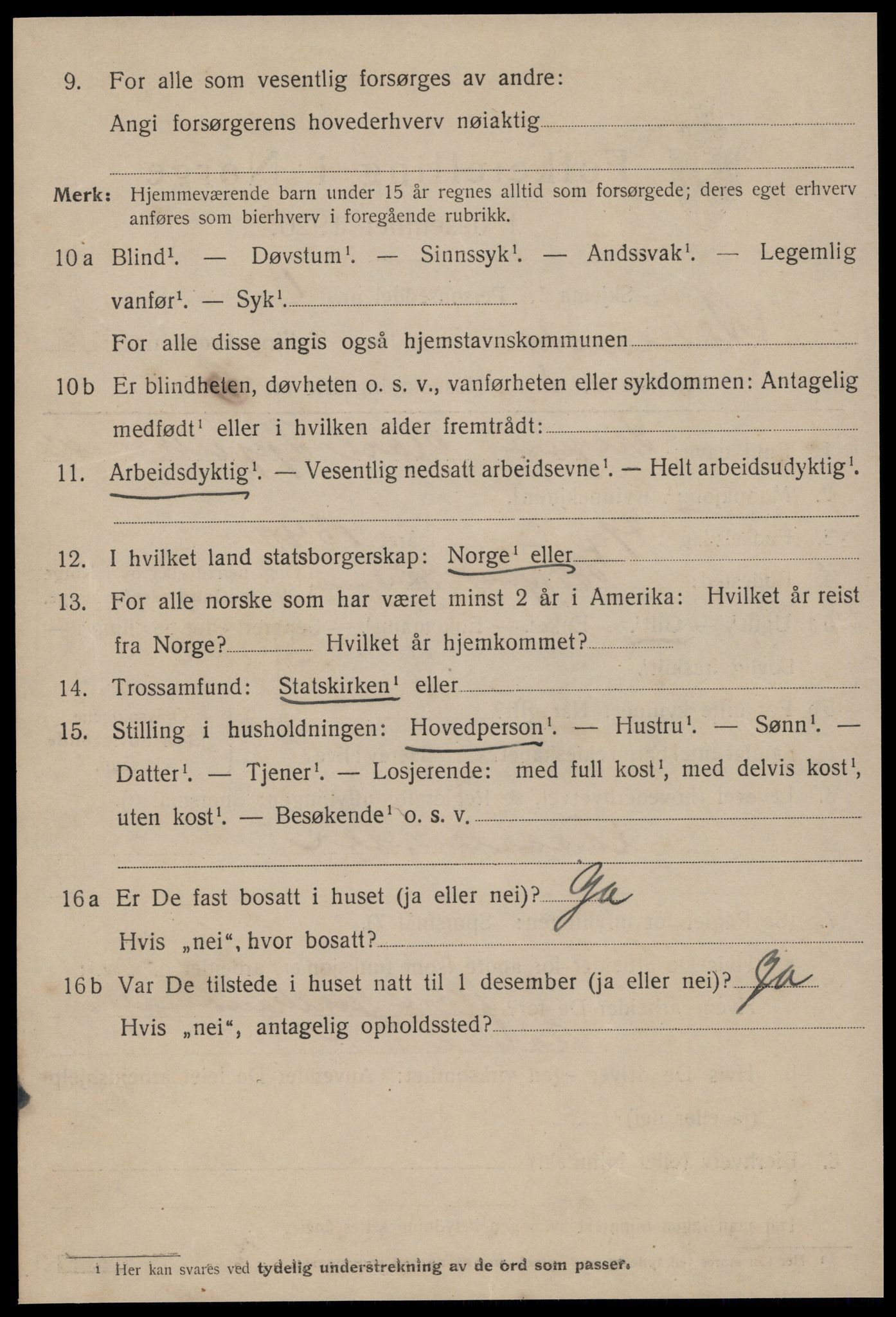 SAT, 1920 census for Ålesund, 1920, p. 43245