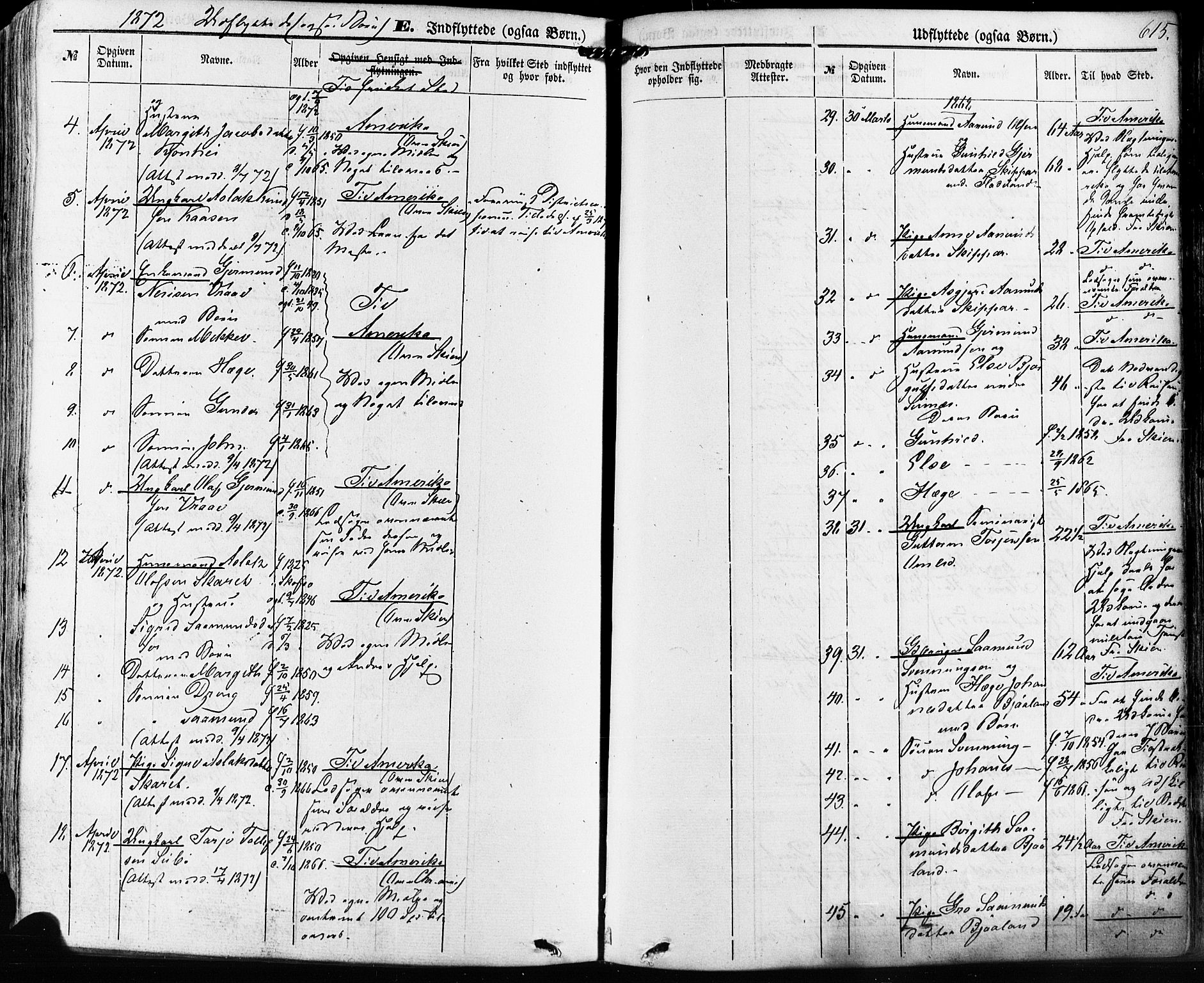 Kviteseid kirkebøker, SAKO/A-276/F/Fa/L0007: Parish register (official) no. I 7, 1859-1881, p. 615