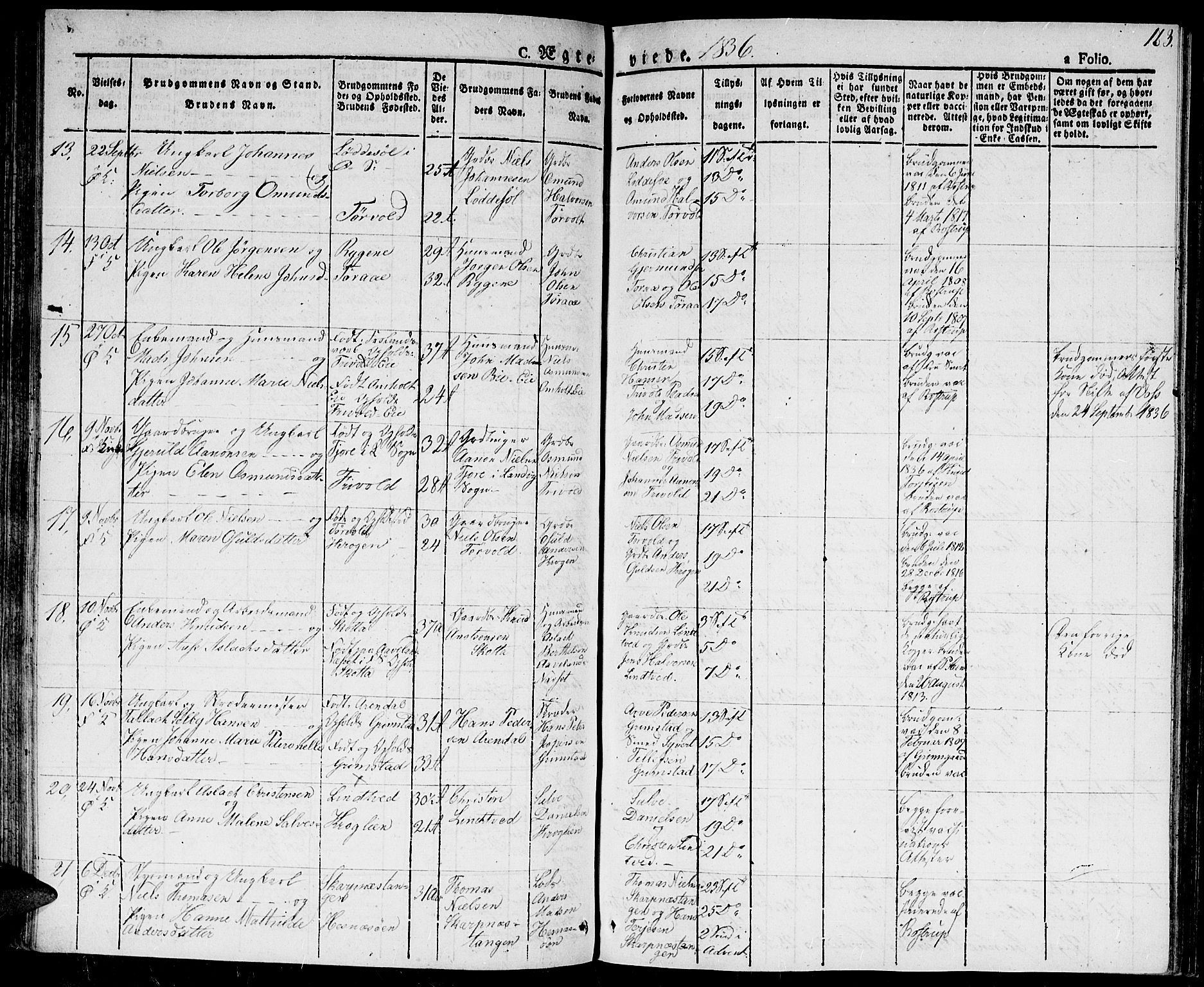 Fjære sokneprestkontor, AV/SAK-1111-0011/F/Fa/L0002: Parish register (official) no. A 2, 1827-1839, p. 163