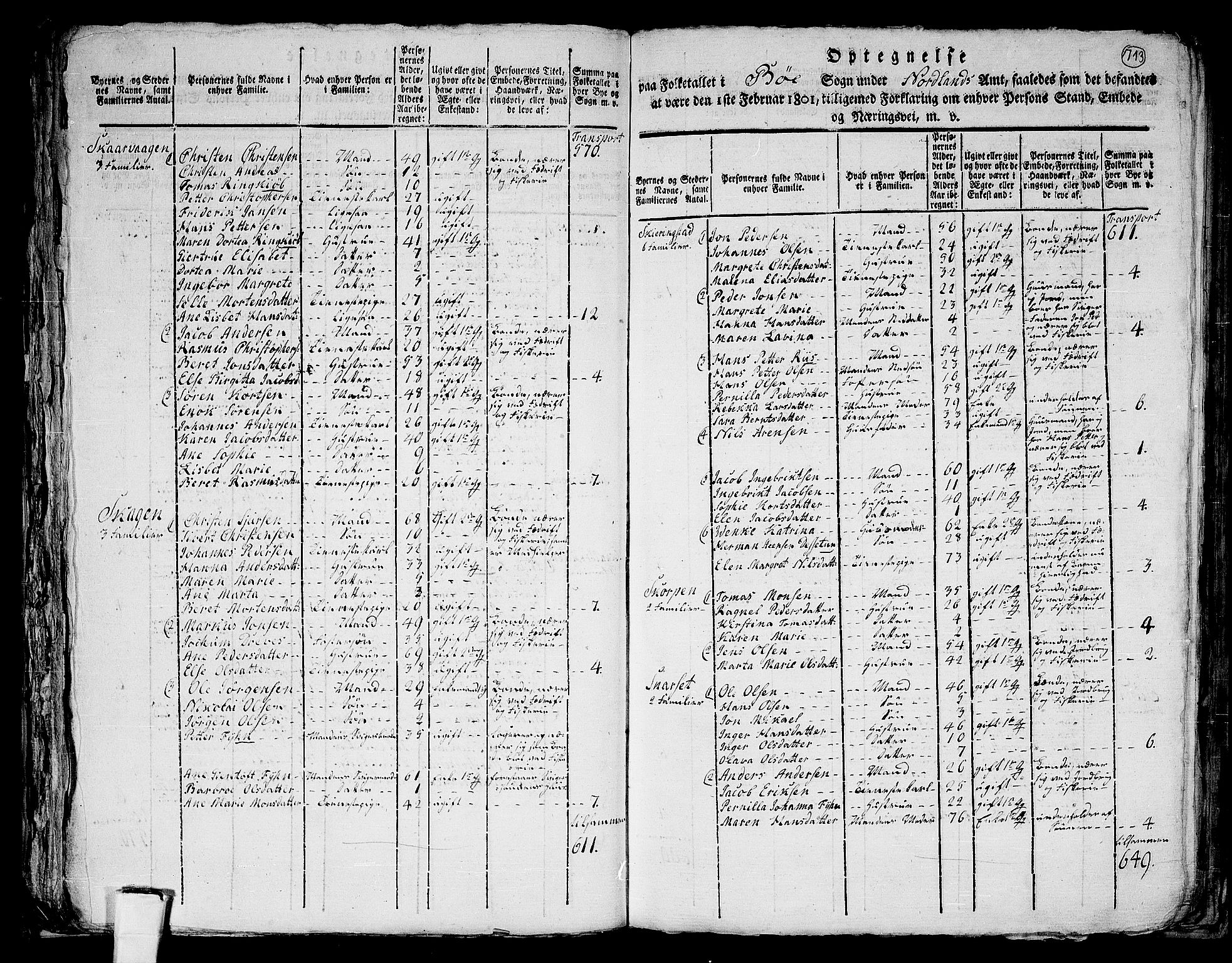RA, 1801 census for 1867P Bø, 1801, p. 712b-713a