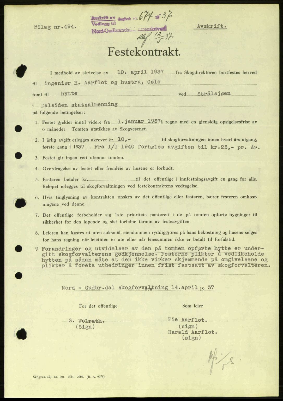 Nord-Gudbrandsdal tingrett, SAH/TING-002/H/Hb/Hbc/L0001: Mortgage book no. B47-B49, 1936-1939, Diary no: : 674/1937