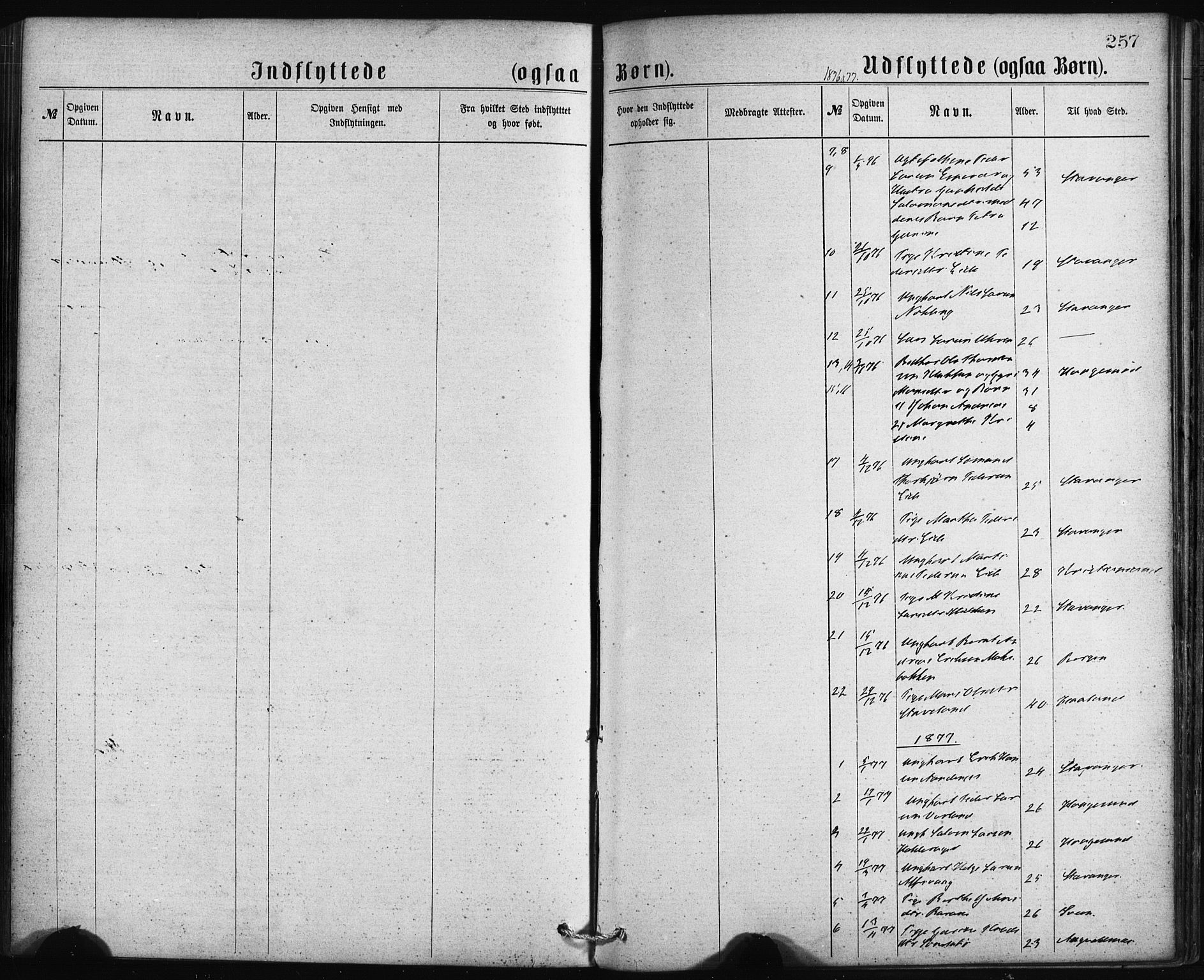 Finnås sokneprestembete, SAB/A-99925/H/Ha/Haa/Haaa/L0009: Parish register (official) no. A 9, 1873-1881, p. 257