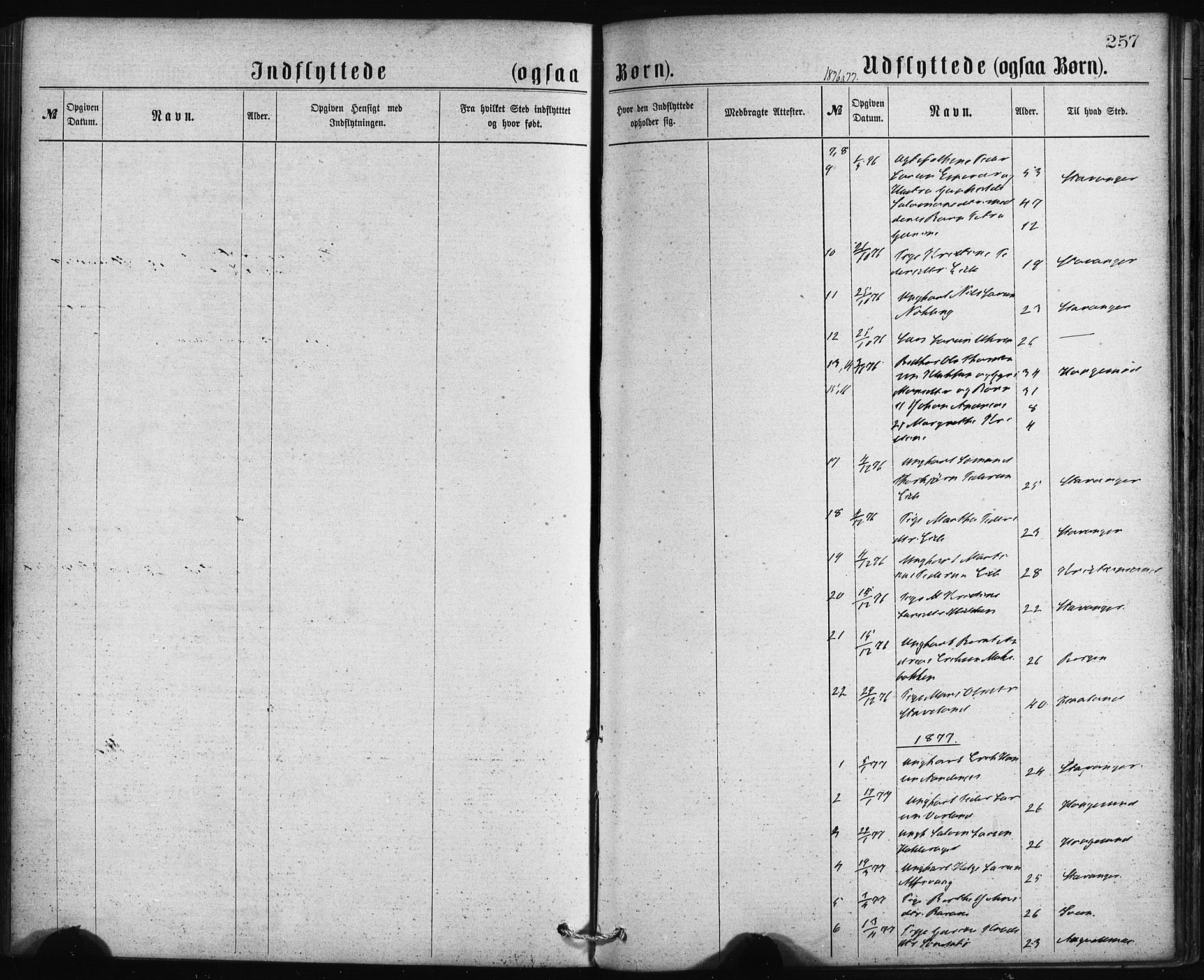 Finnås sokneprestembete, AV/SAB-A-99925/H/Ha/Haa/Haaa/L0009: Parish register (official) no. A 9, 1873-1881, p. 257