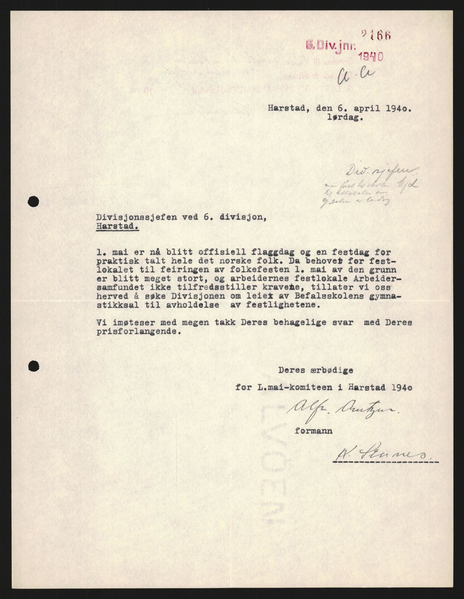 Forsvaret, Forsvarets krigshistoriske avdeling, AV/RA-RAFA-2017/Y/Yb/L0123: II-C-11-600  -  6. Divisjon med avdelinger, 1940, p. 168