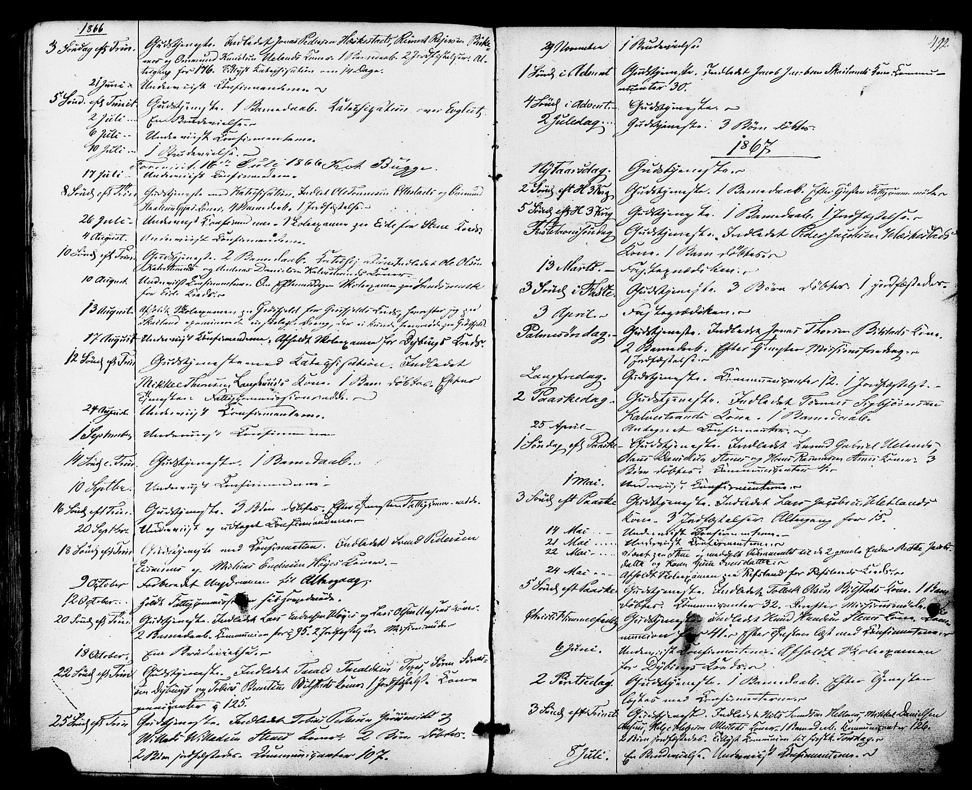 Lund sokneprestkontor, AV/SAST-A-101809/S06/L0010: Parish register (official) no. A 9, 1854-1886, p. 492