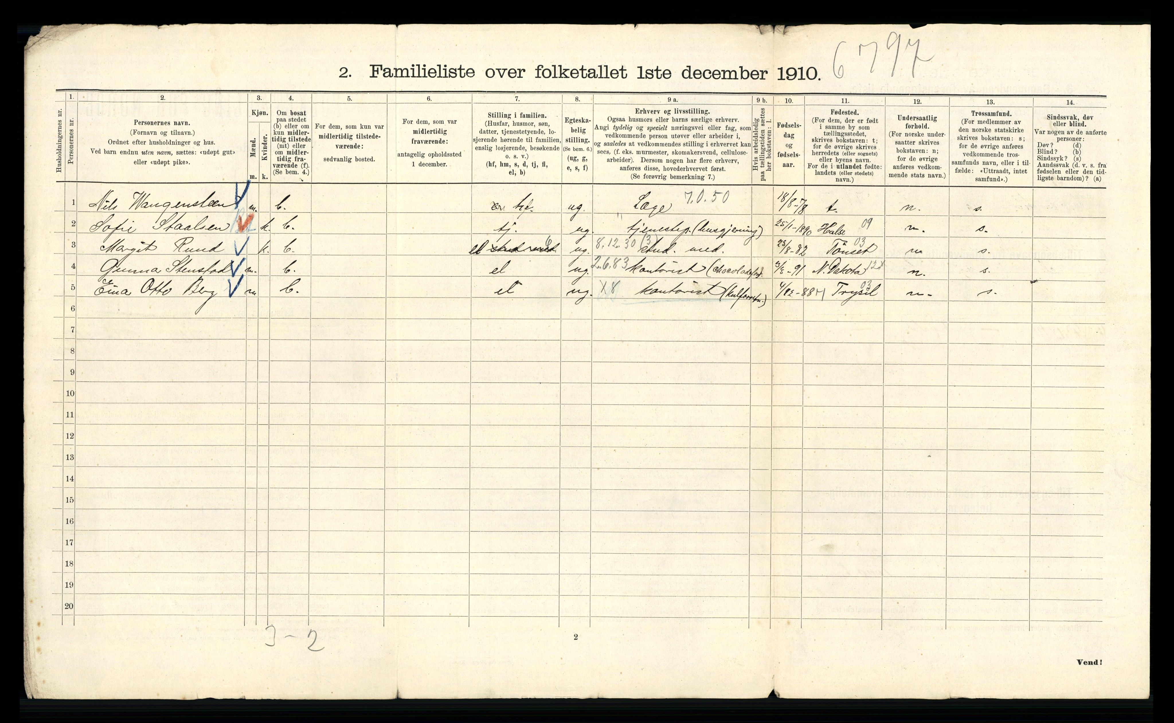 RA, 1910 census for Kristiania, 1910, p. 97894