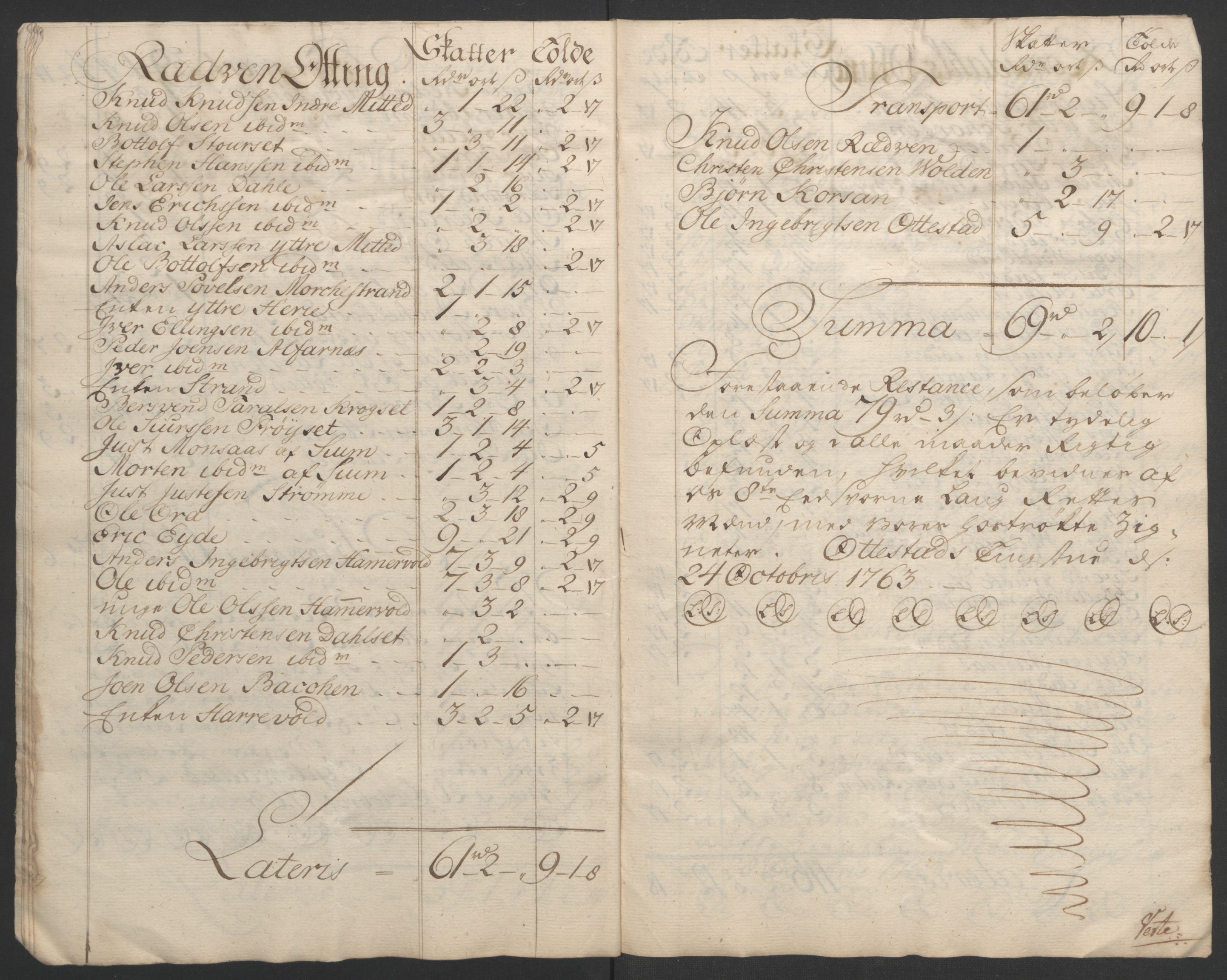 Rentekammeret inntil 1814, Realistisk ordnet avdeling, AV/RA-EA-4070/Ol/L0020/0001: [Gg 10]: Ekstraskatten, 23.09.1762. Romsdal, Strinda, Selbu, Inderøy. / Romsdal, 1764, p. 173