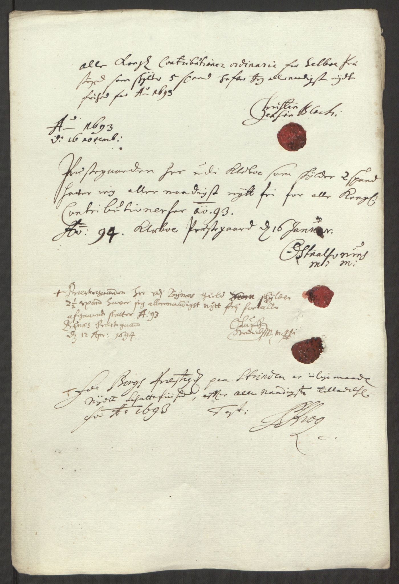 Rentekammeret inntil 1814, Reviderte regnskaper, Fogderegnskap, AV/RA-EA-4092/R61/L4104: Fogderegnskap Strinda og Selbu, 1693-1694, p. 150