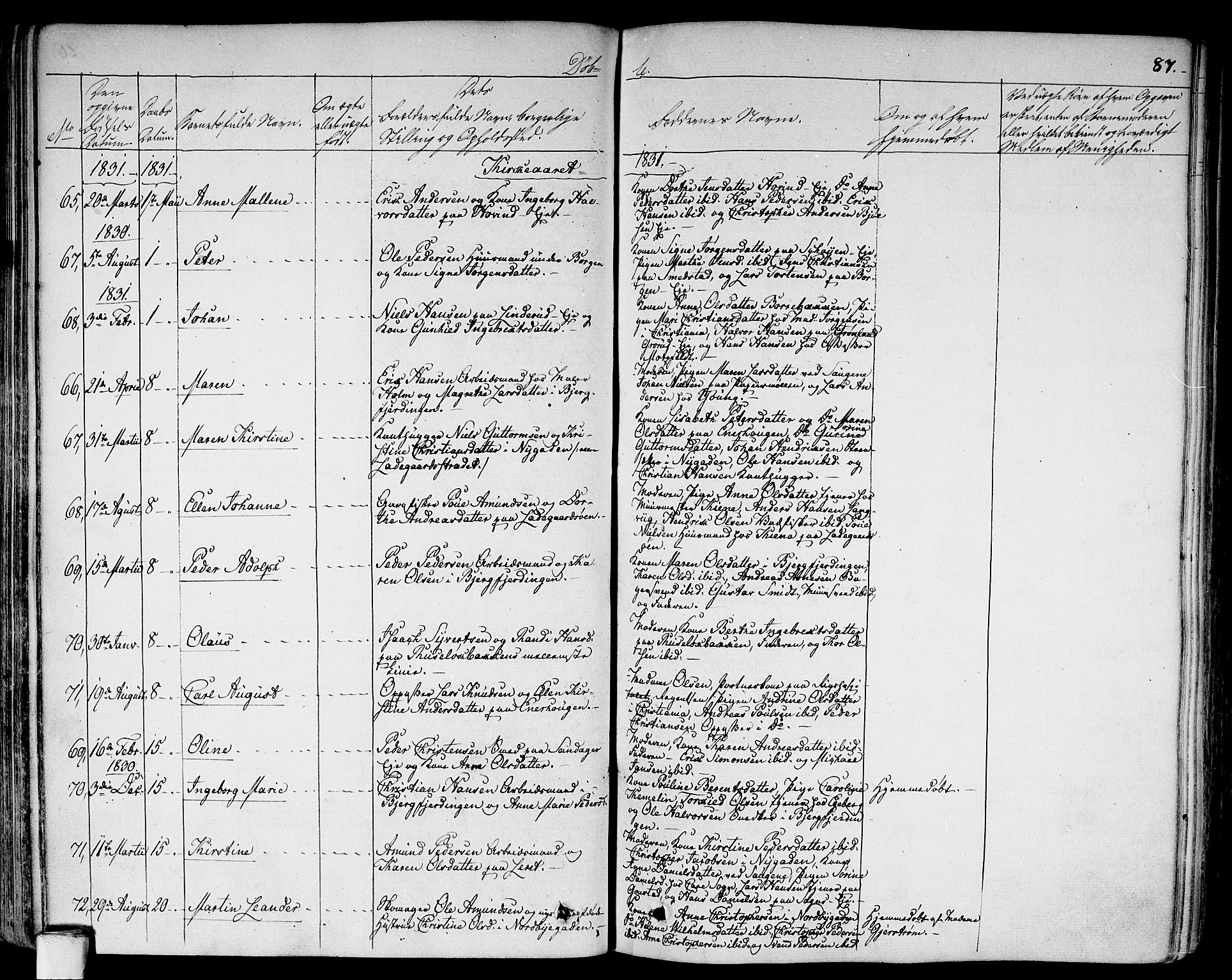 Aker prestekontor kirkebøker, SAO/A-10861/F/L0013: Parish register (official) no. 13, 1828-1837, p. 87
