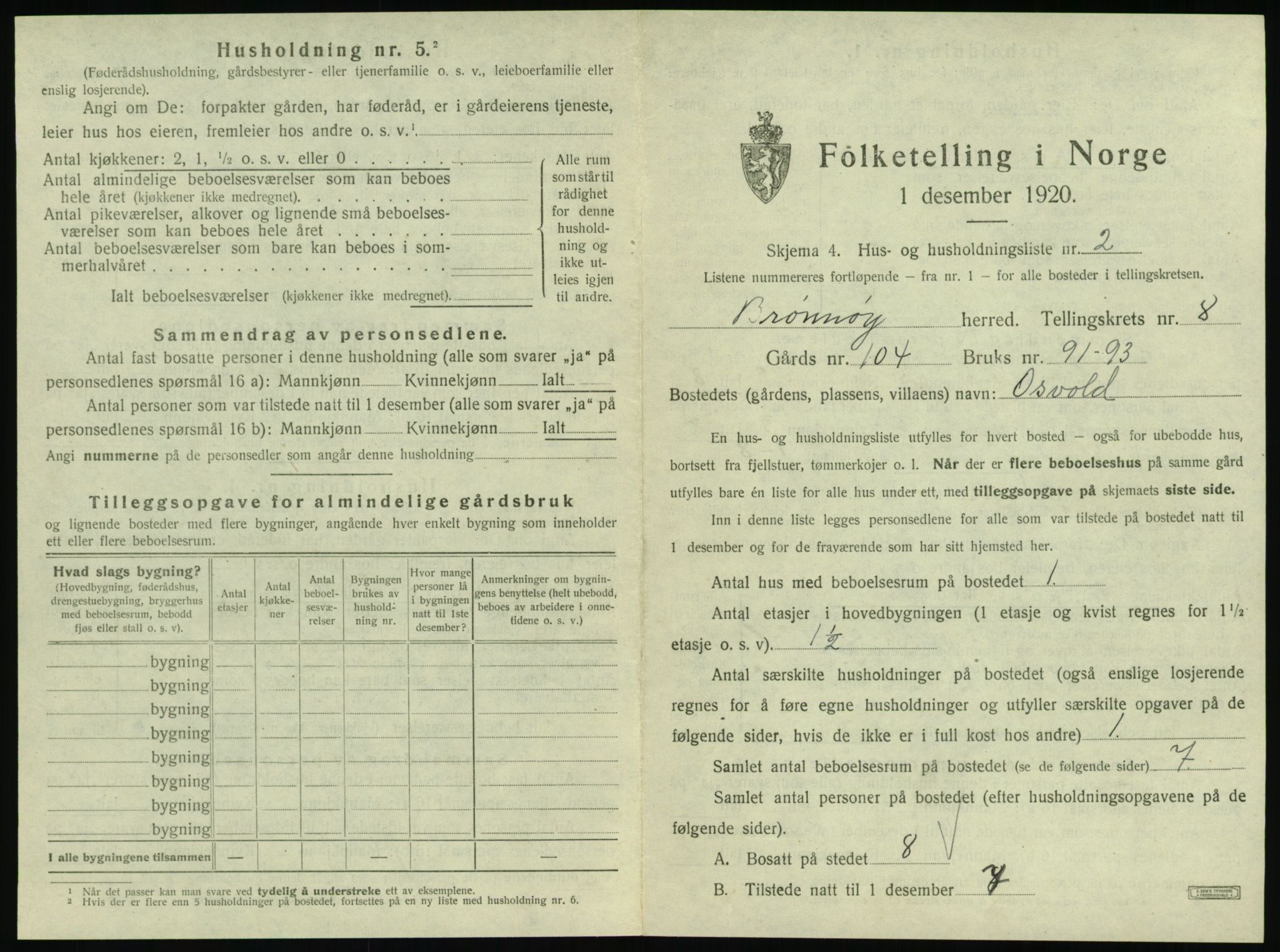 SAT, 1920 census for Brønnøy, 1920, p. 740